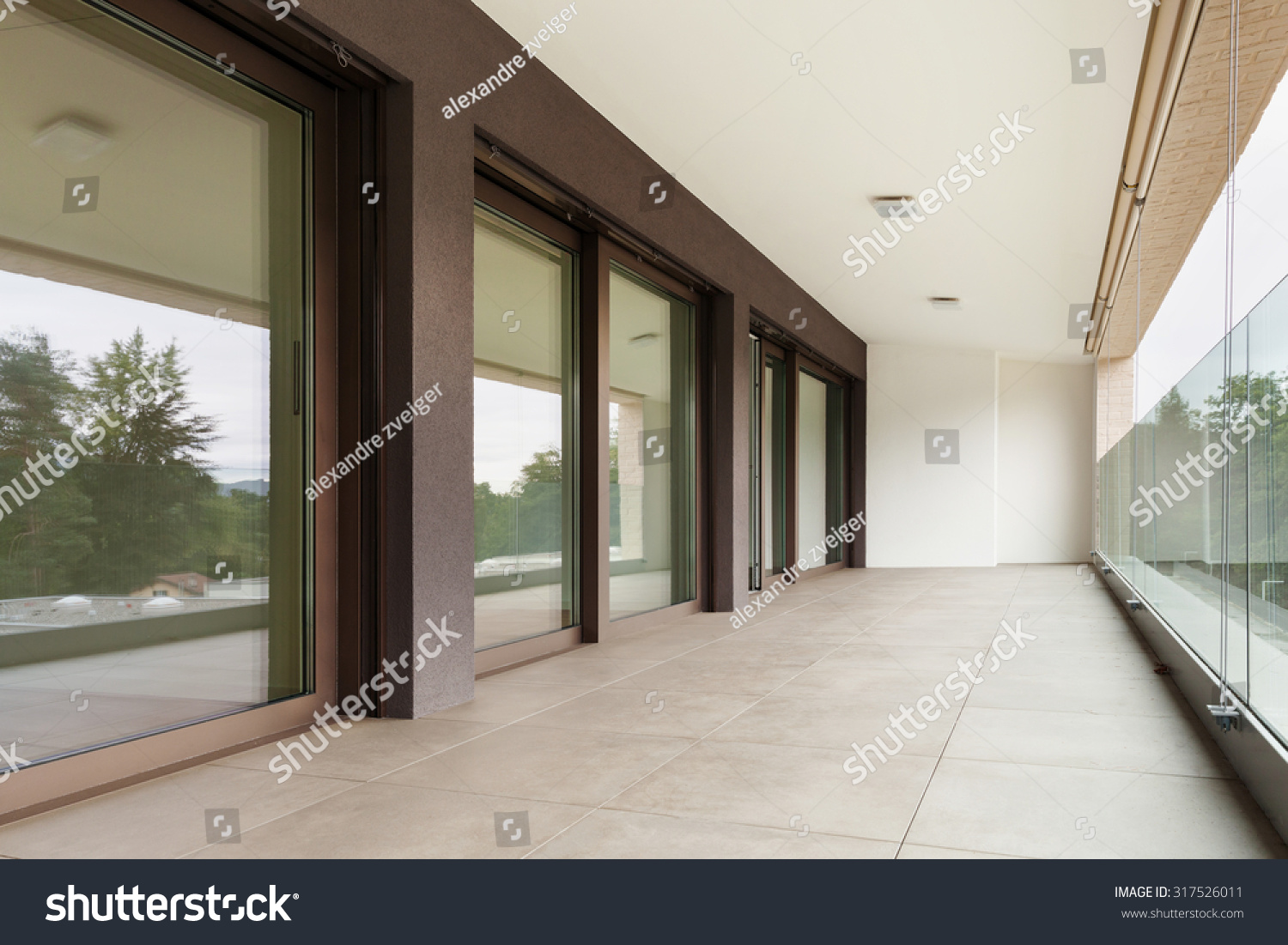 Interior New Apartment Balcony Seen Outside Stock Photo Edit Now