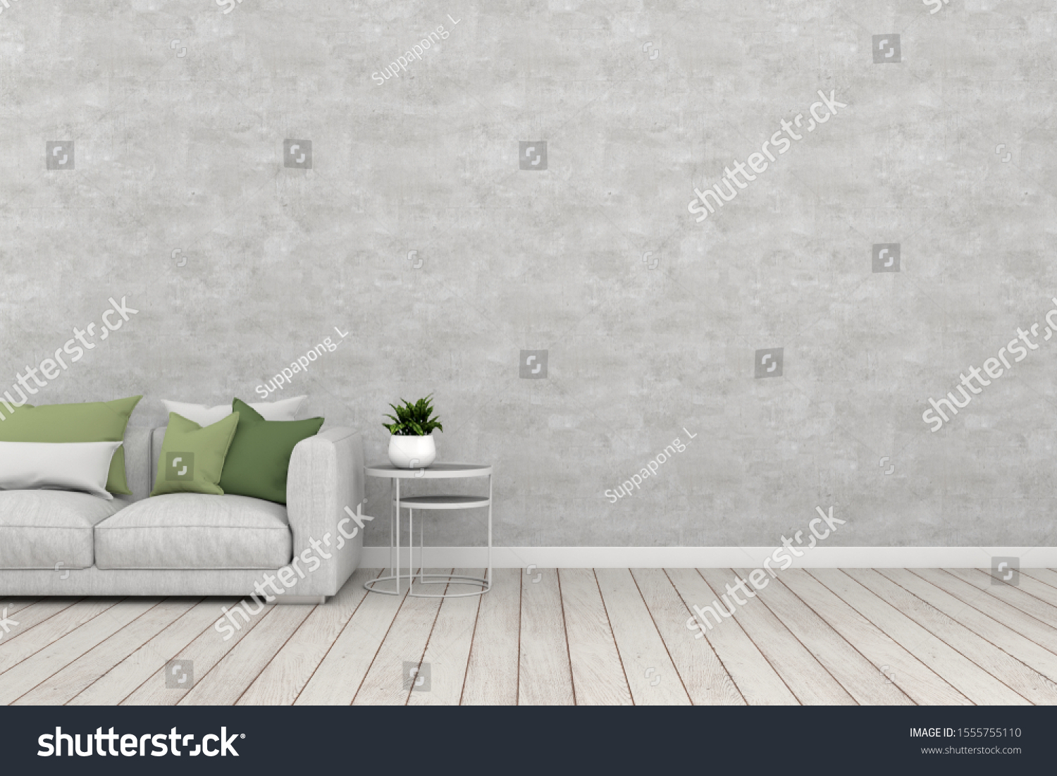 Interior Wall Mock Living Room Concrete Stock Illustration 20