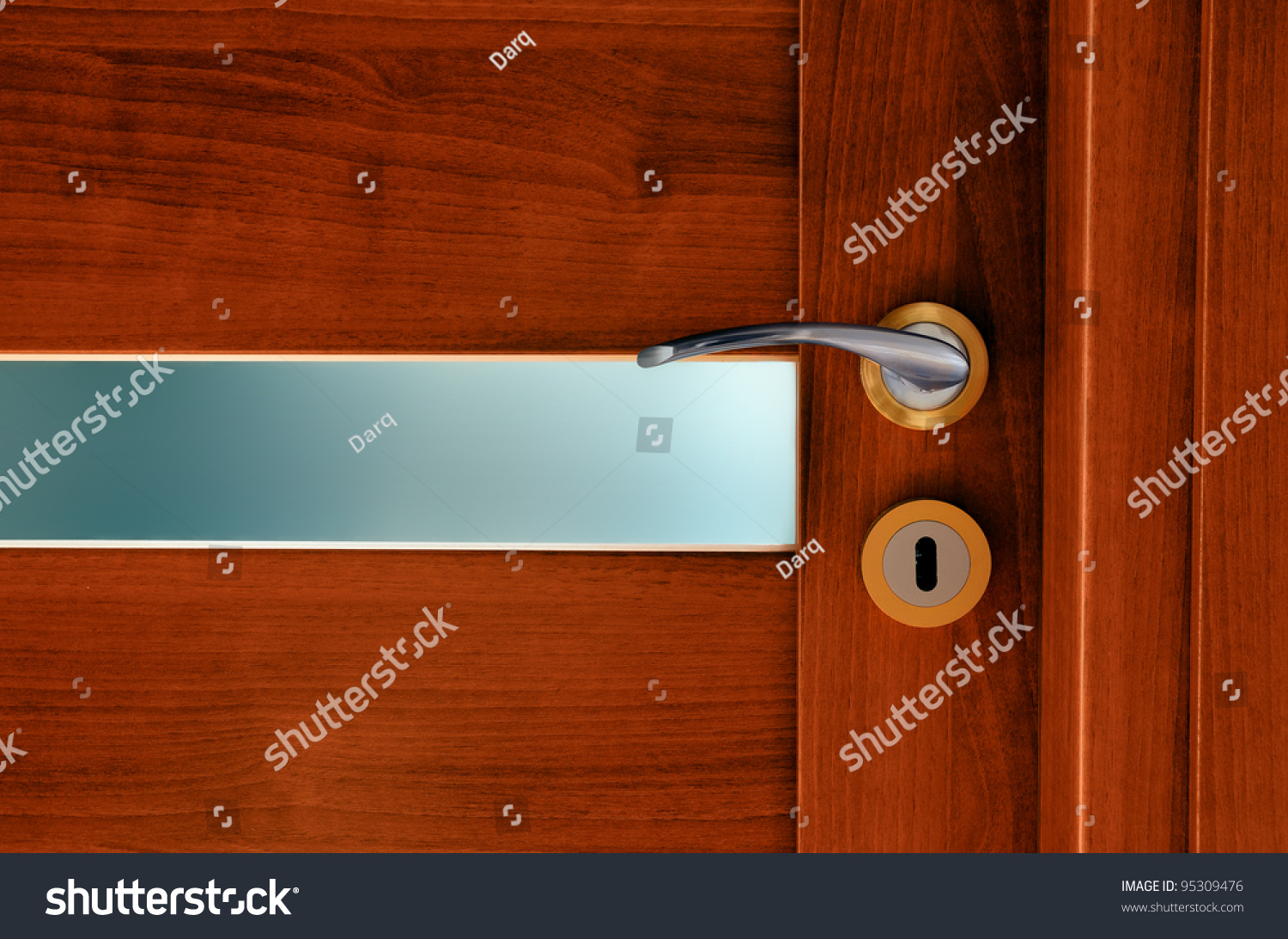 Interior Wooden Door Room Frosted Glass Stock Photo Edit