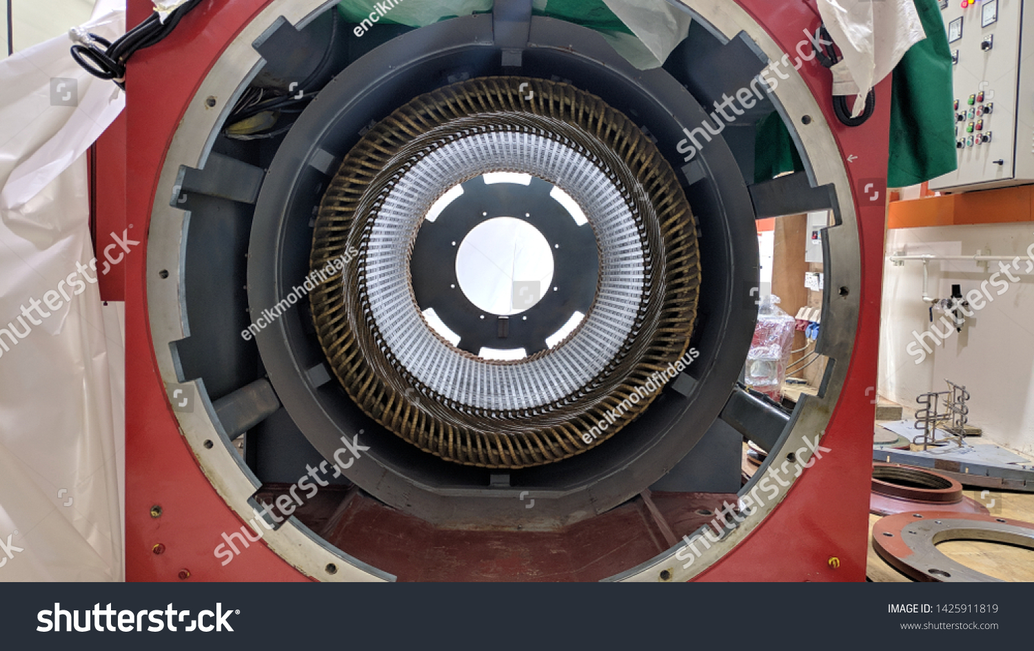 Internal View Generator Stator Core Hydropower Foto Stok 1425911819