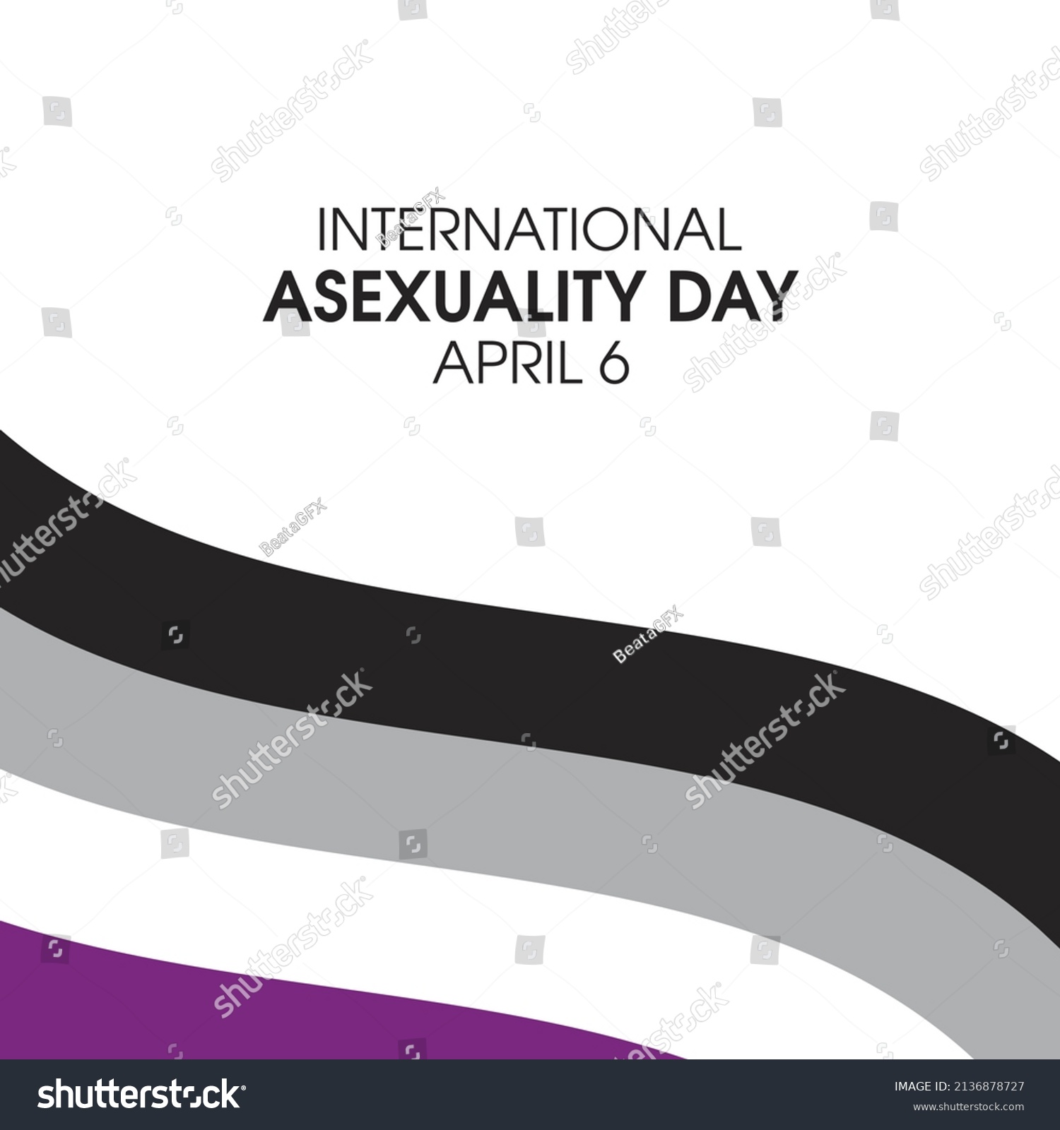 International Asexuality Day Illustration Asexual Waving Stock Illustration 2136878727 