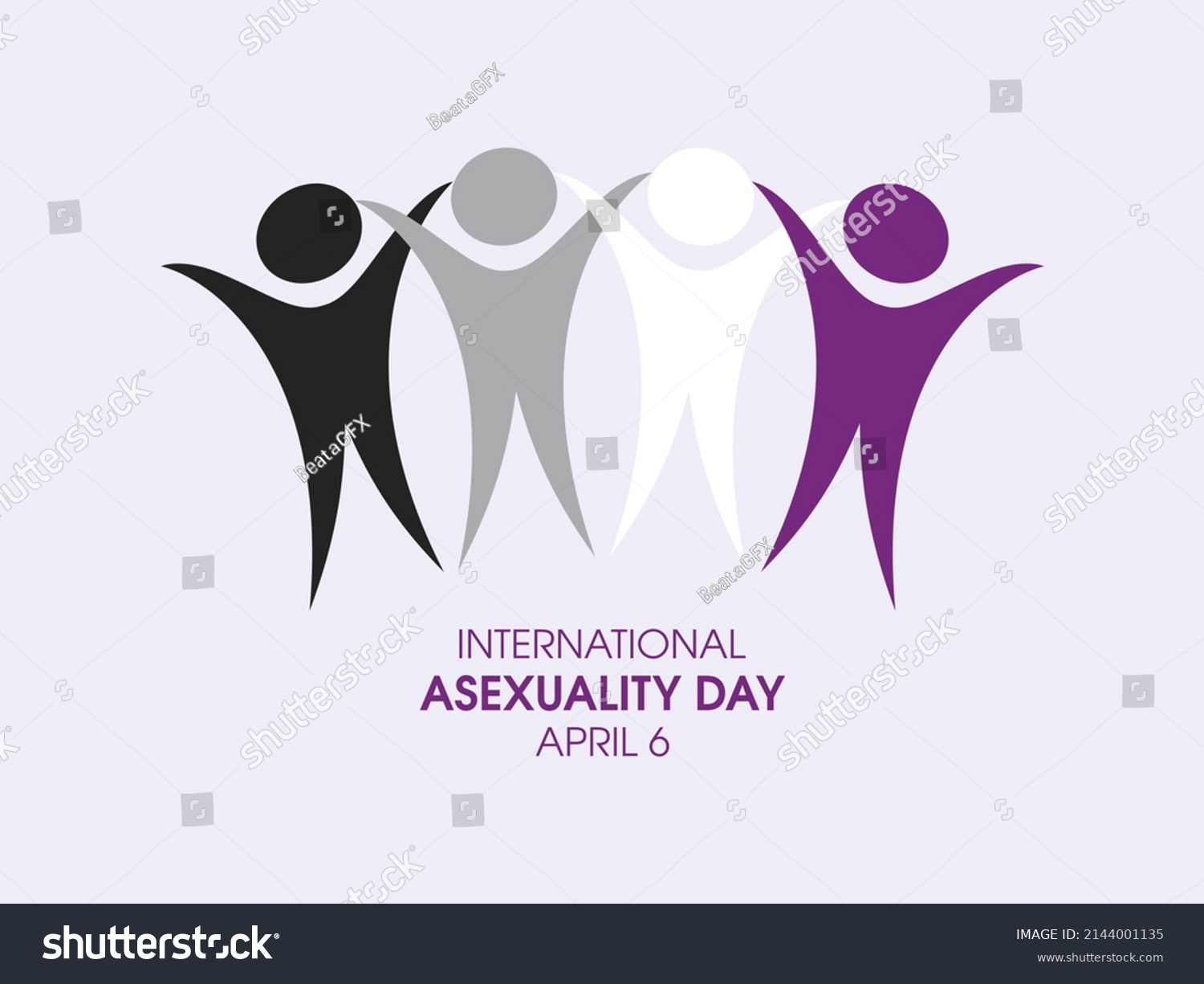 International Asexuality Day Illustration Group Asexual Ilustrações Stock 2144001135 Shutterstock 