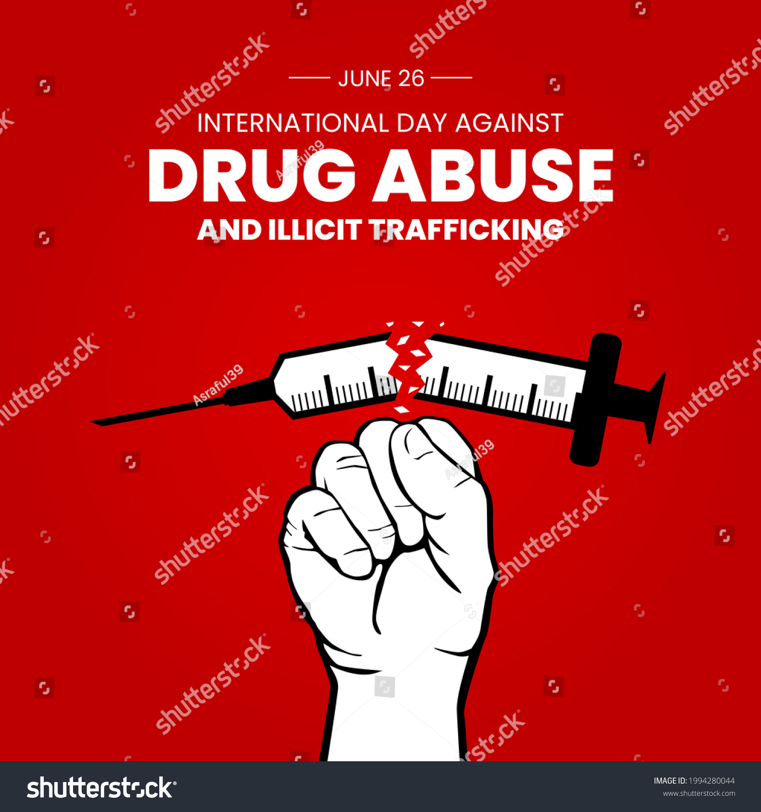 International Day Against Drug Abuse Illicit Stock Illustration ...