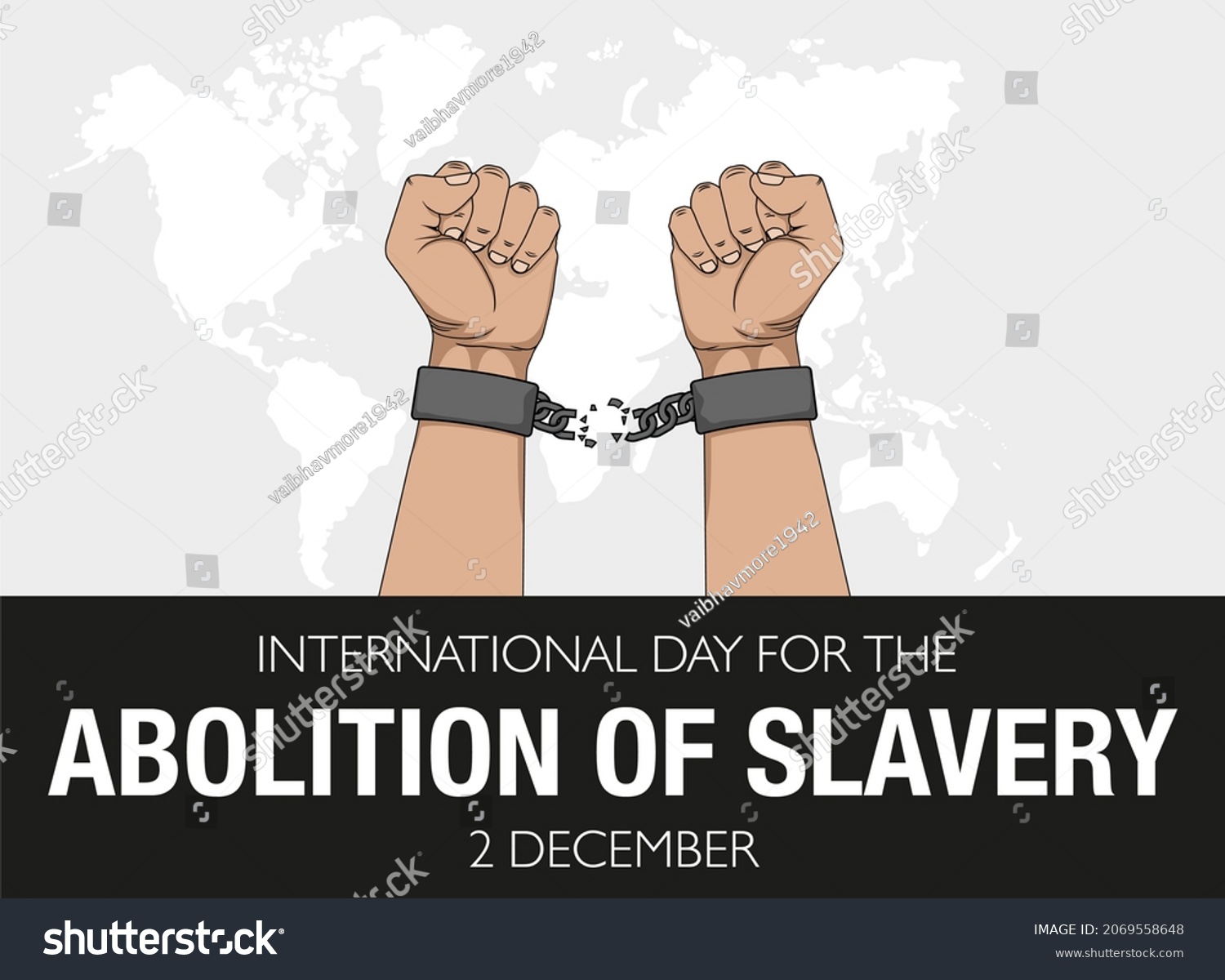 International Day Abolition Slavery Banner Design Stock Illustration 2069558648 