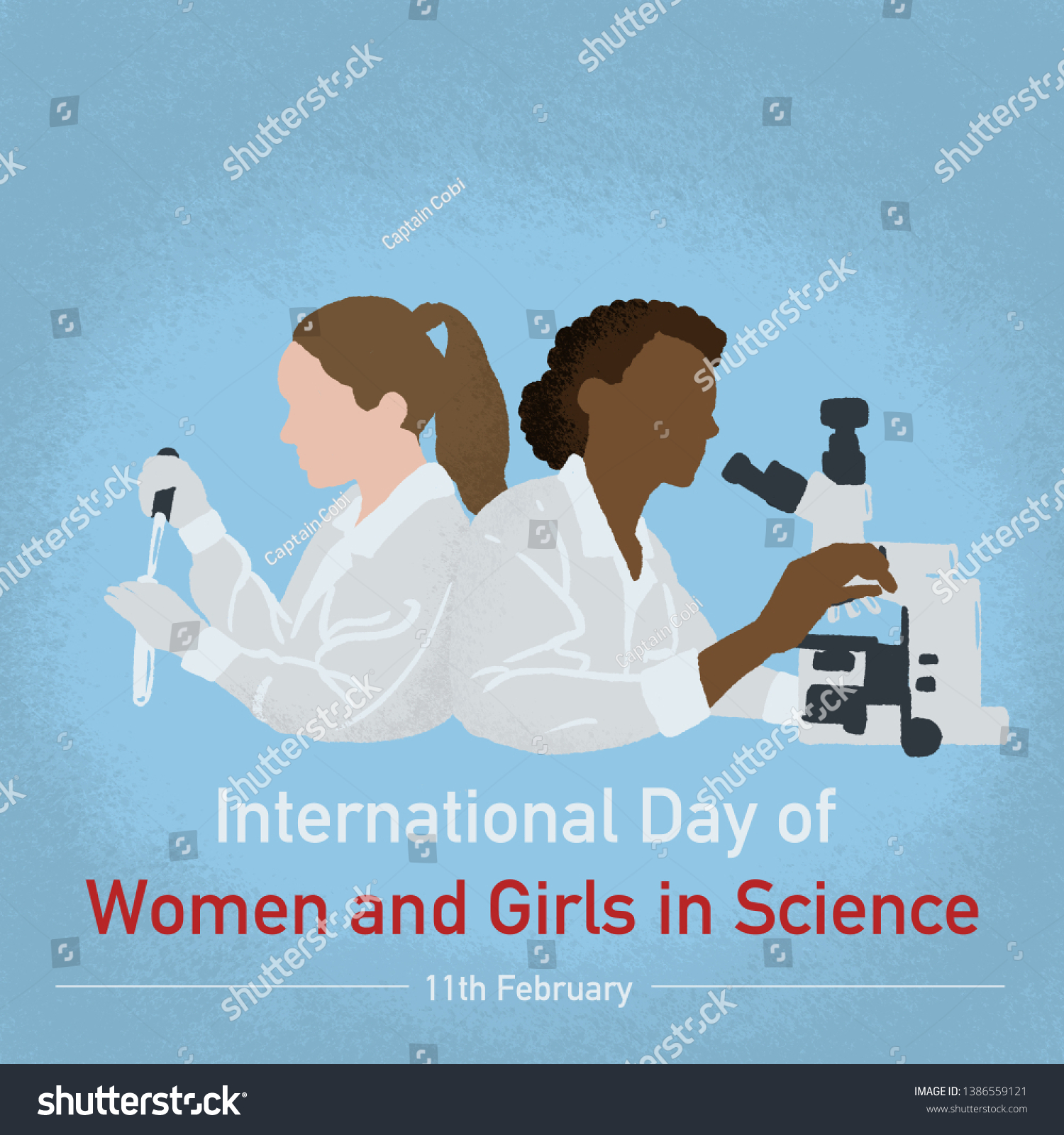 International Day Women Girls Science 11th Stock Illustration 1386559121