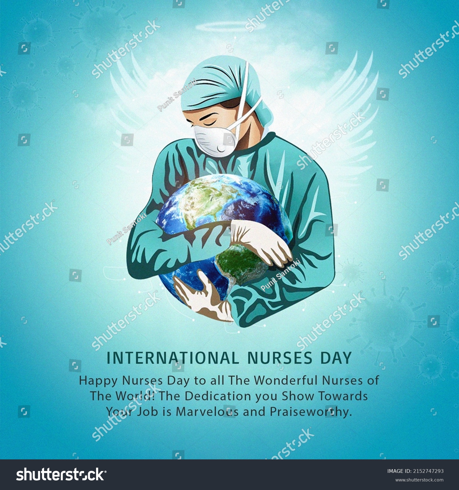 International Nurses Day Banner Poster Design Stock Illustration
