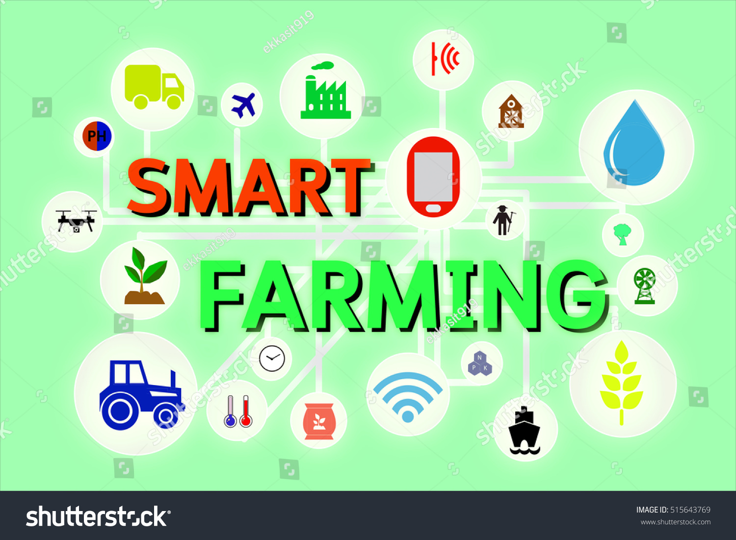 Internet Thingsagriculture Conceptsmart Farming Smart Agricultureicon ...