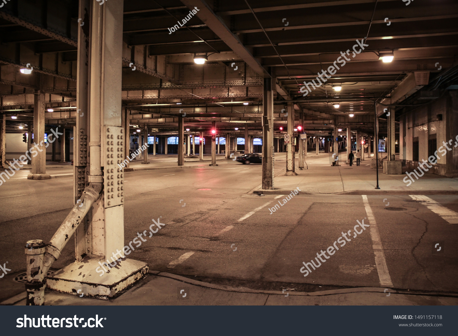 Intersection On Lower Wacker Downtown Chicago Stock Photo (Edit Now 