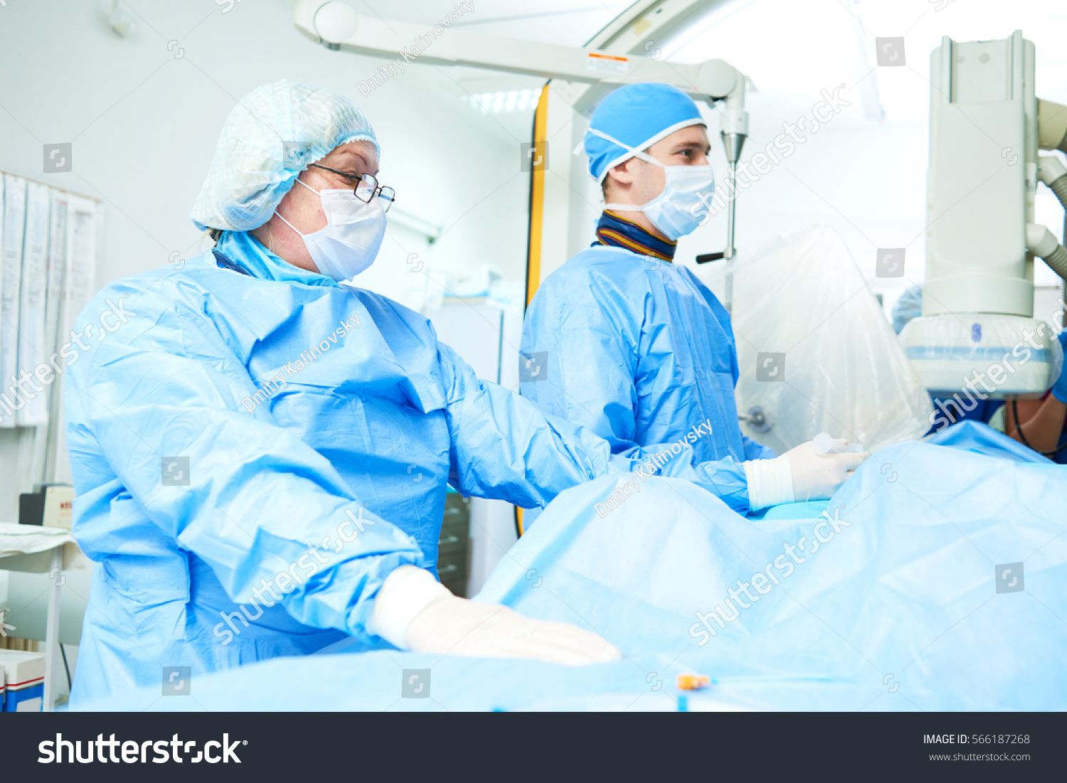 Interventional Cardiology Male Surgeon Doctor Operation Stock Photo ...