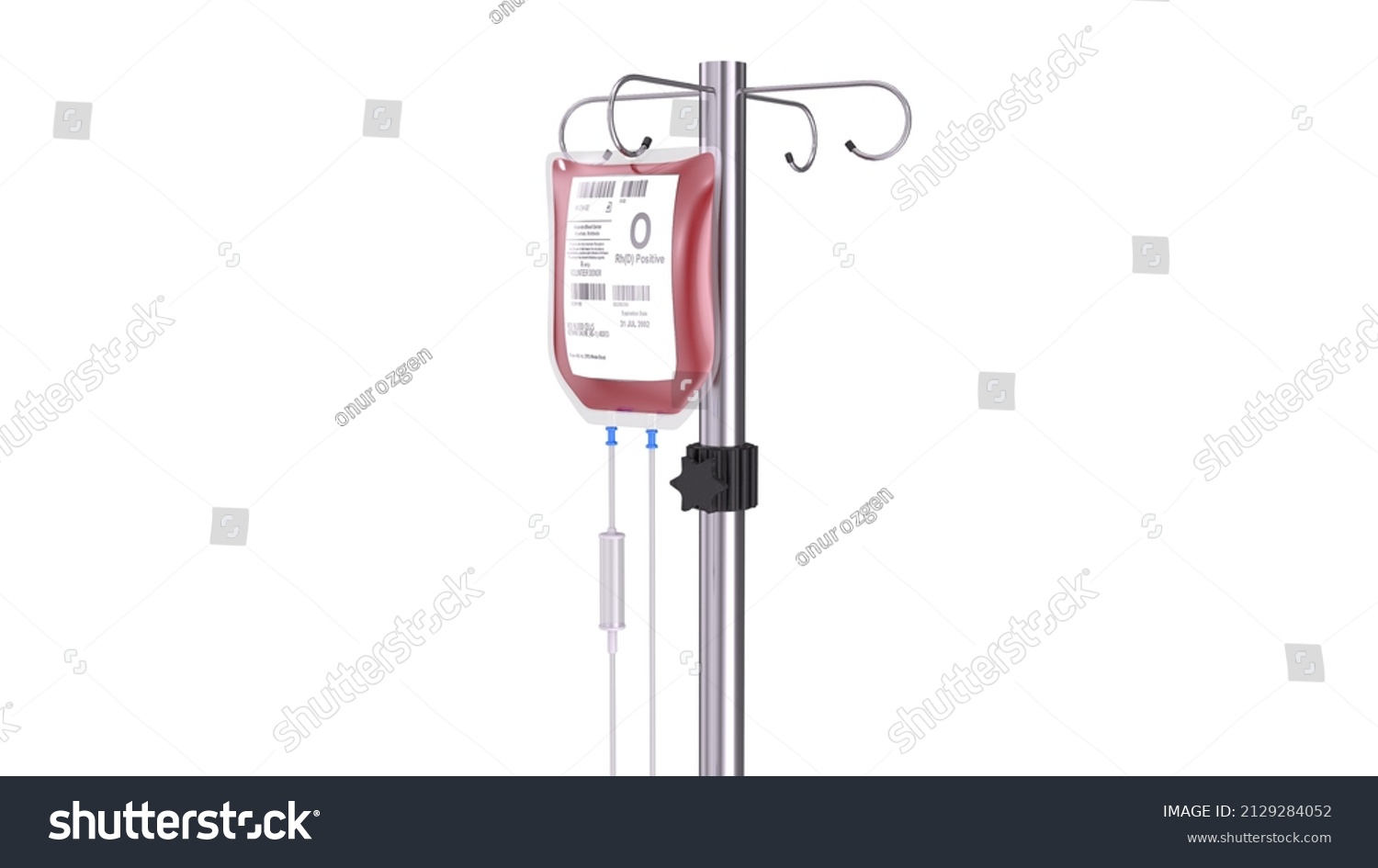 Intravenous Fluid Stand On White Backgroundblood Stock Illustration ...