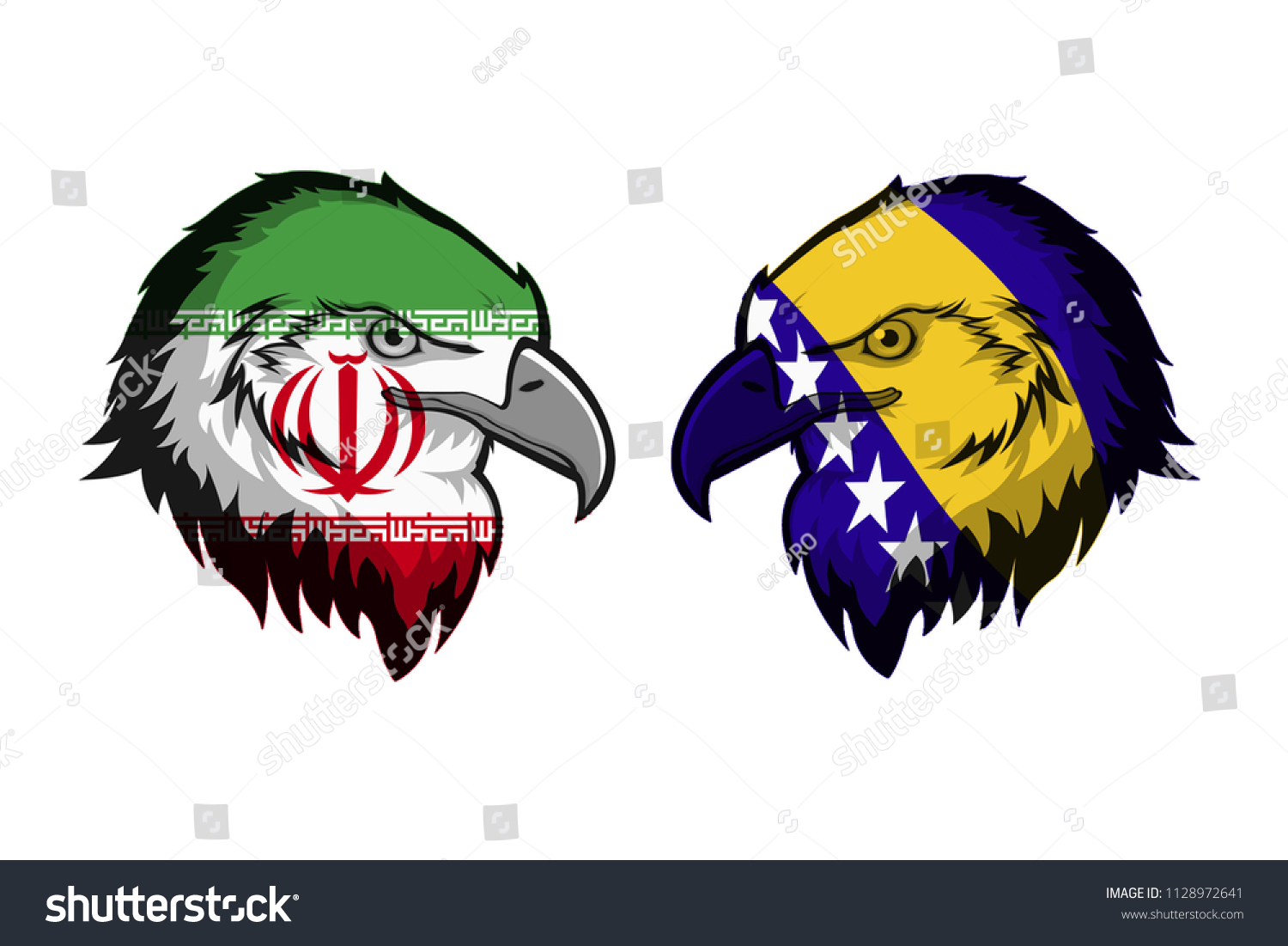 Iran Vs Bosnia Stock Illustration 1128972641 | Shutterstock
