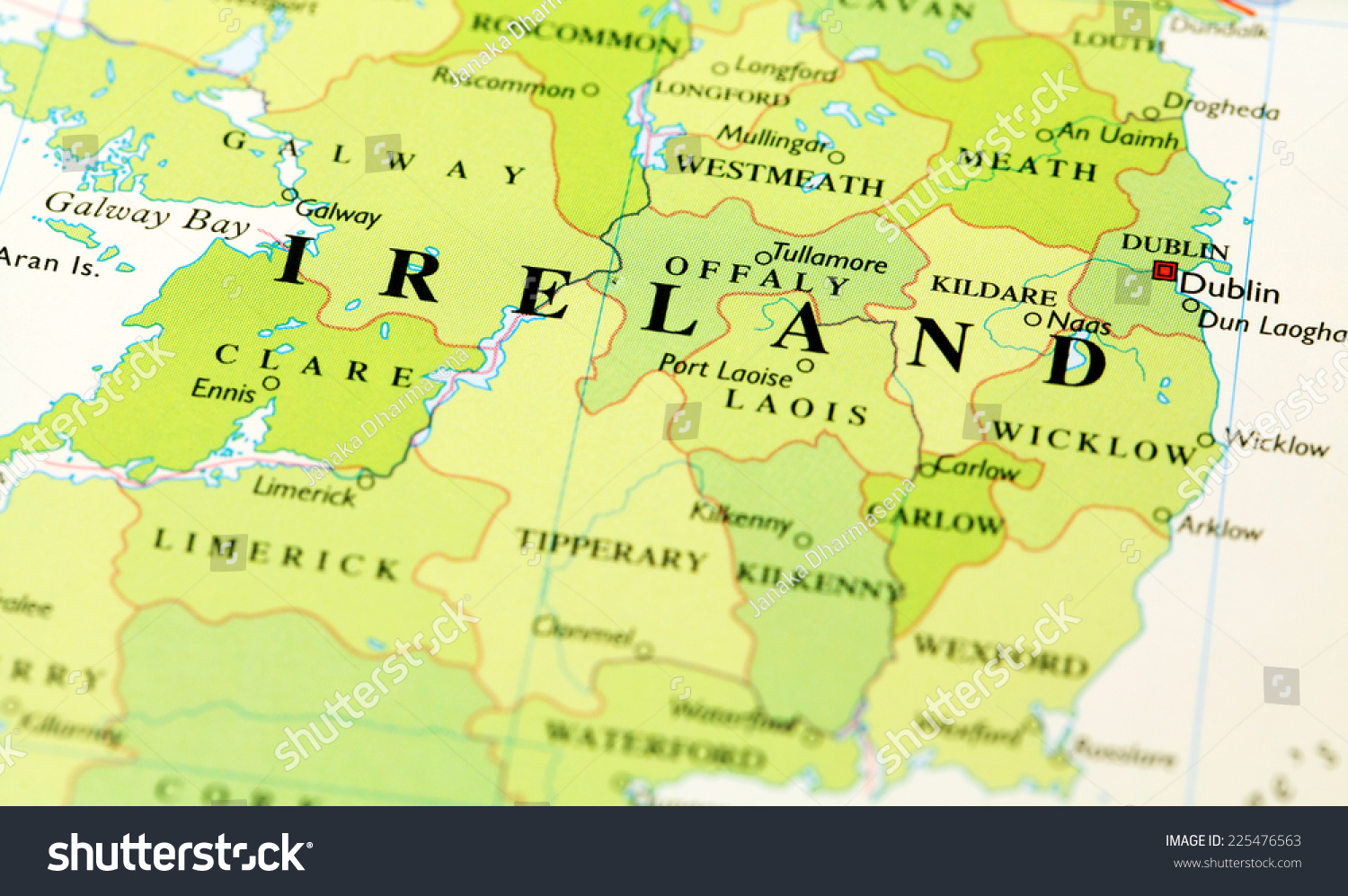 Ireland On World Map Ireland On Atlas World Map Stock Photo (Edit Now) 225476563