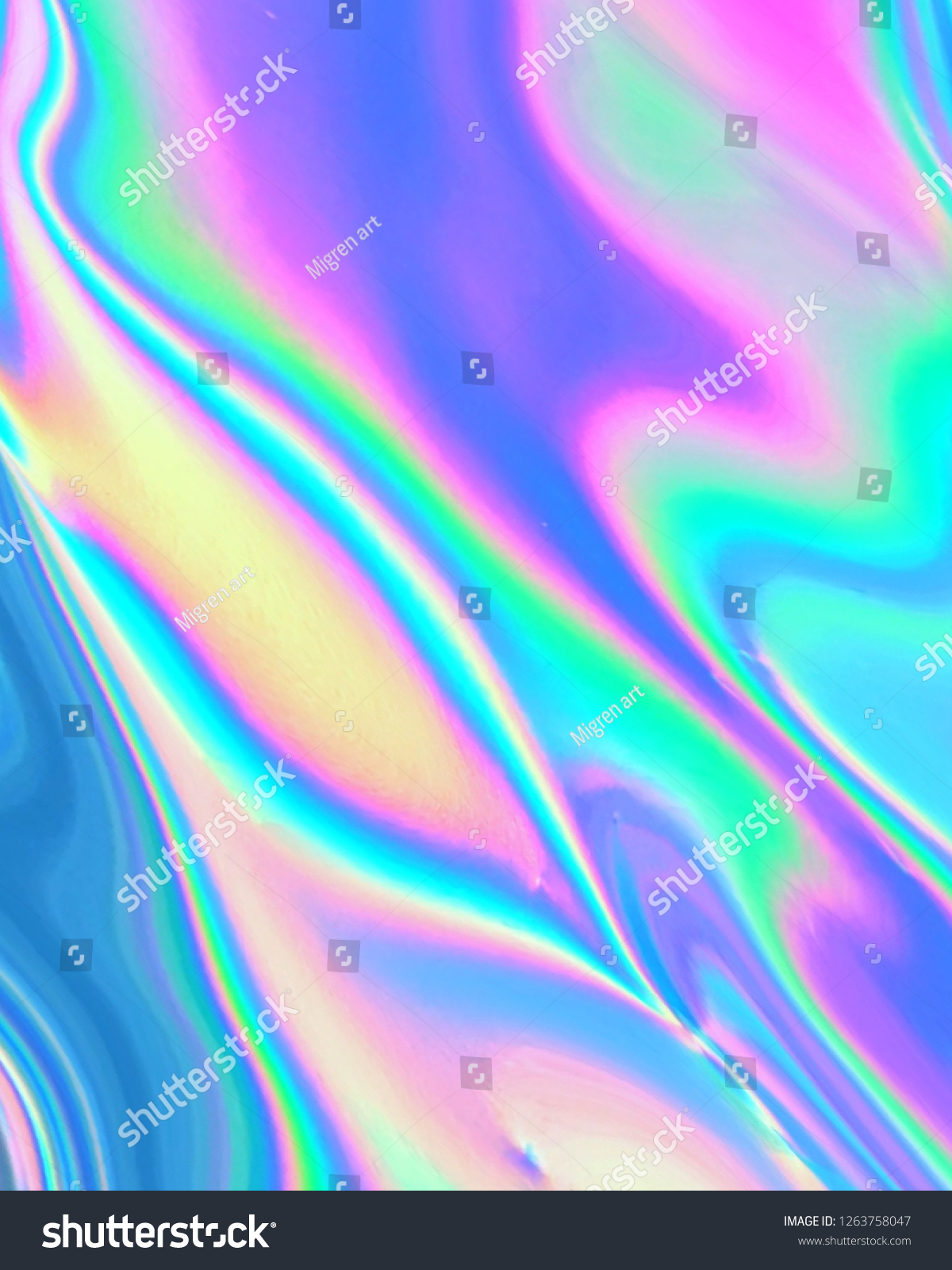 Iridescent Holographic Texture Vibrant Neon Pastel Stock Illustration ...