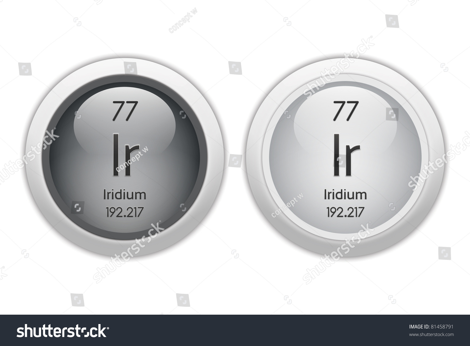 Stock Web Chemical Iridium Buttons ... Two Element Illustration