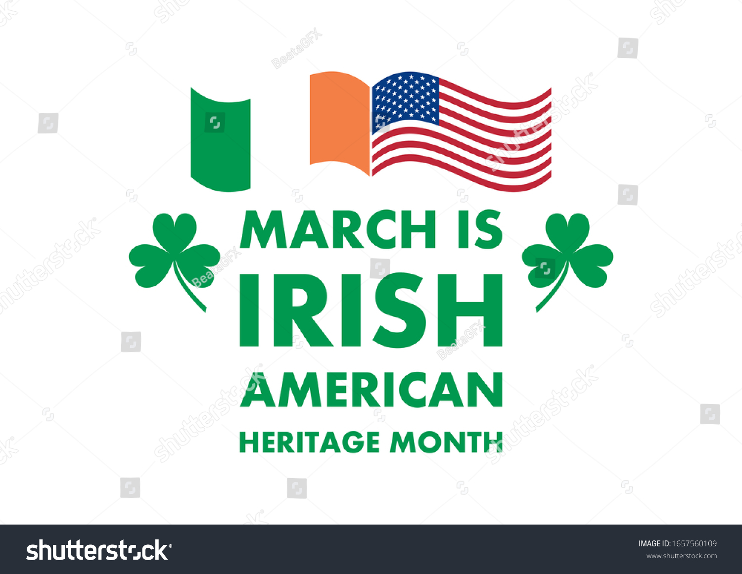 Irishamerican Heritage Month Illustration Irish American Stock