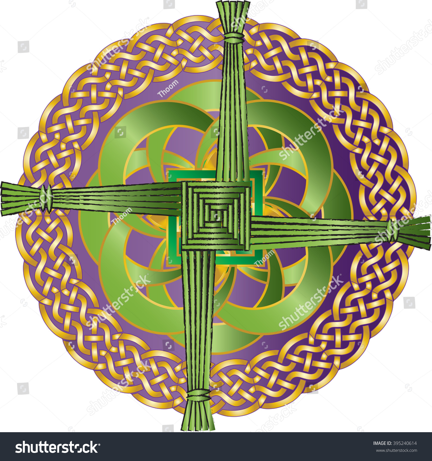 Irish Celtic Knot Ornament Cross St Stock Illustration 395240614 ...