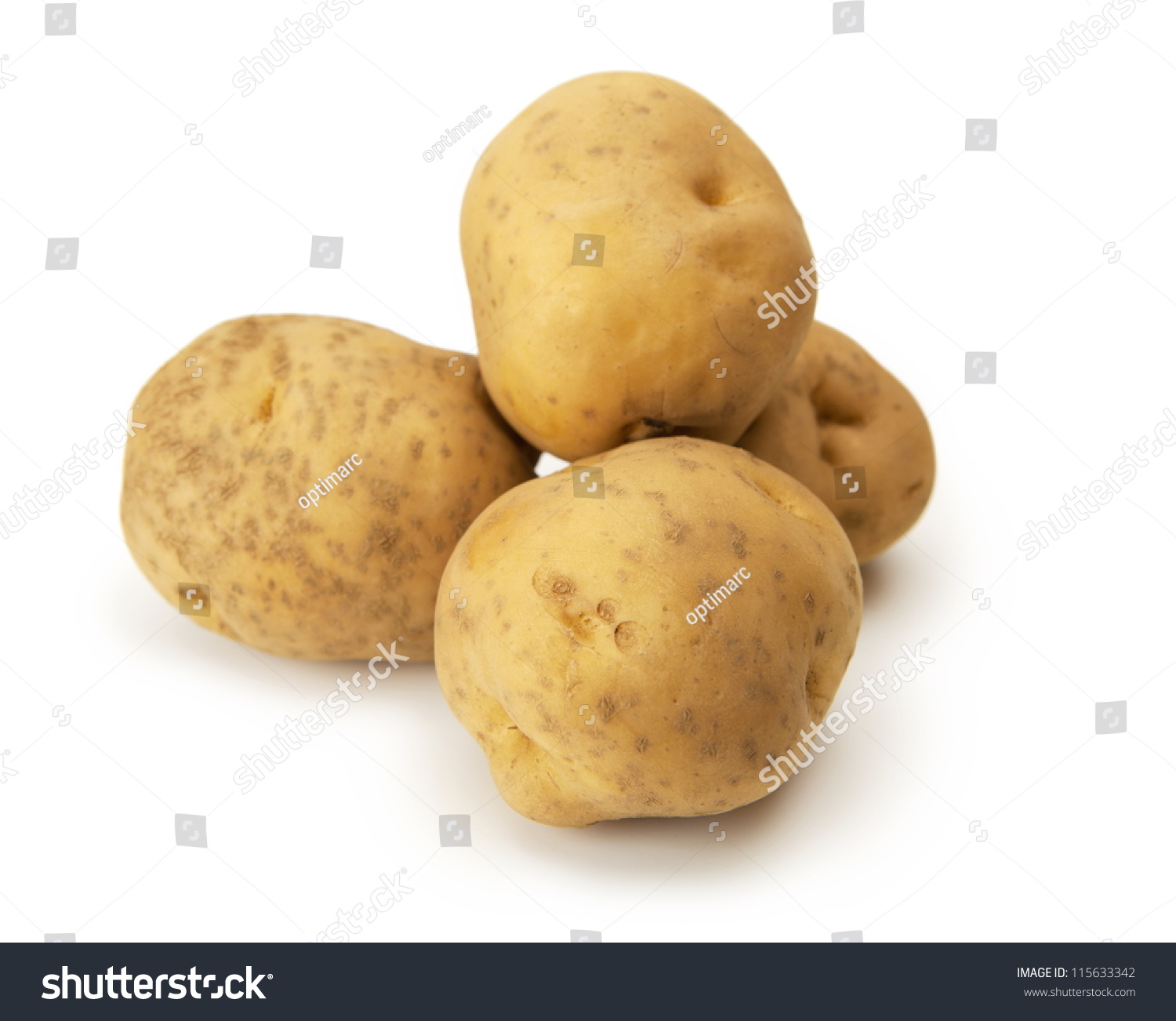 Irish Cobbler Potatoes Isolated On White Stock Photo 115633342 ...