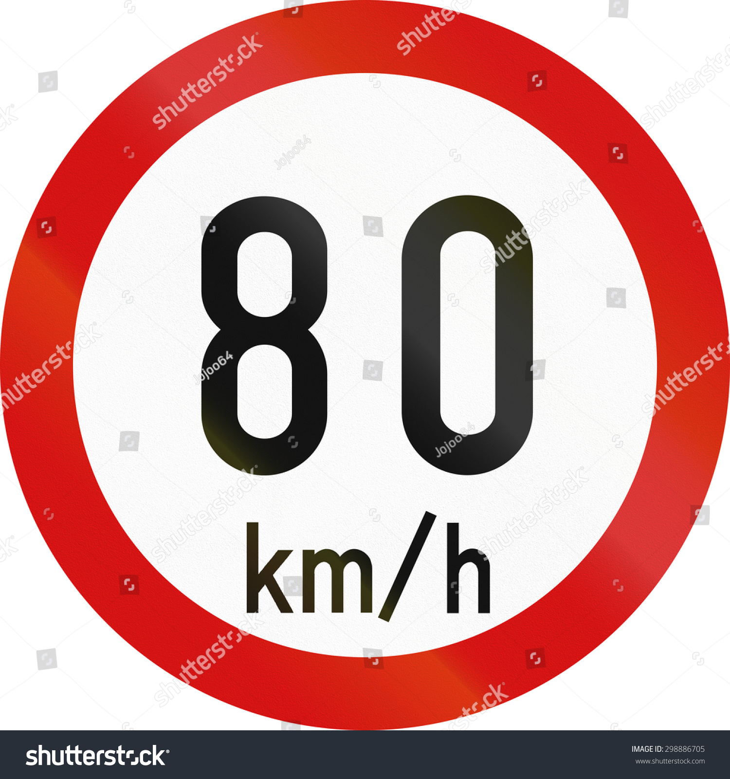 Irish Traffic Sign Restricting Speed 80 Stock Illustration 298886705 ...