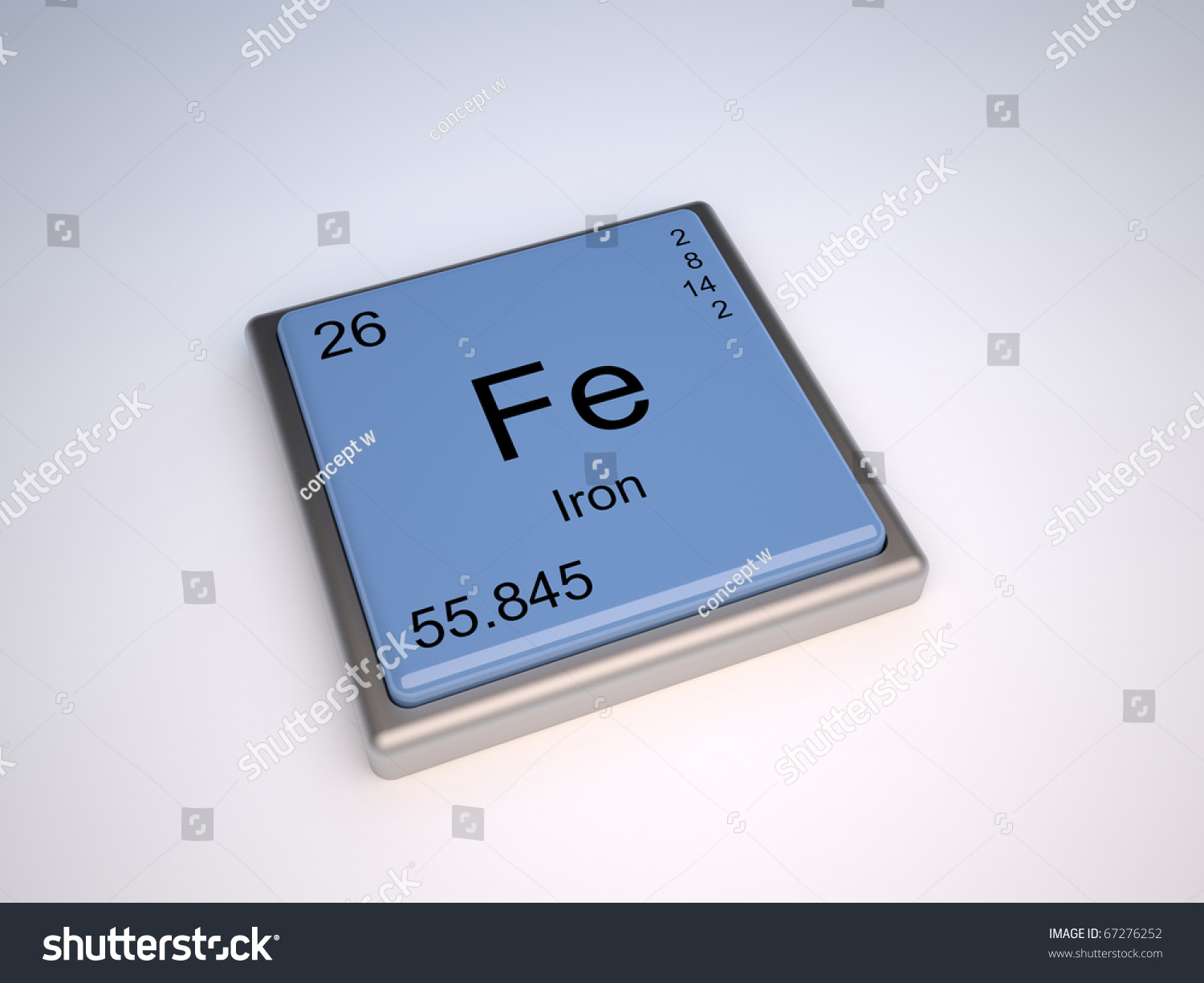 Iron Chemical Element Periodic Table Symbol Stock Illustration 67276252 ...