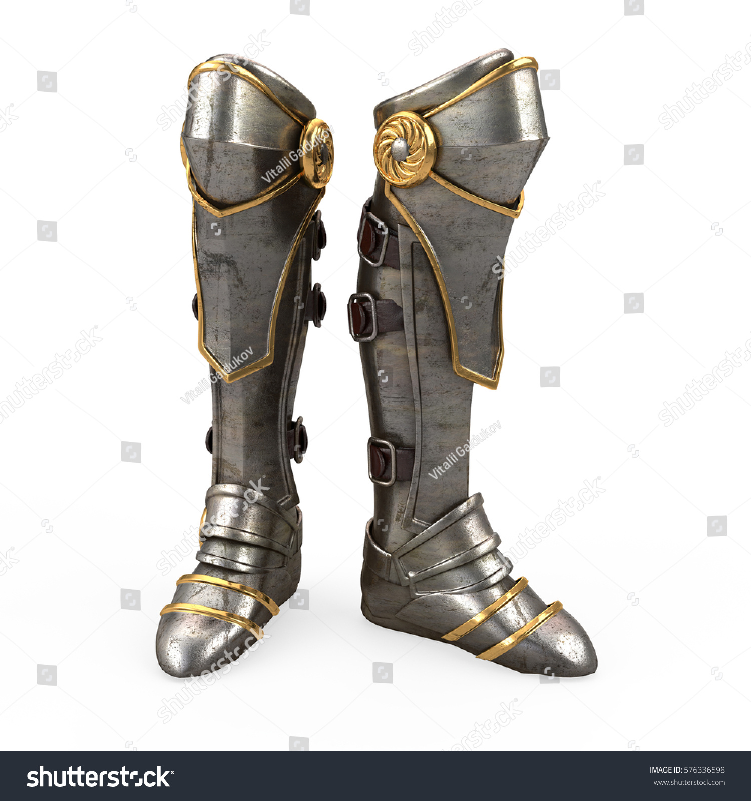 Iron Fantasy High Boots Knight Armor 