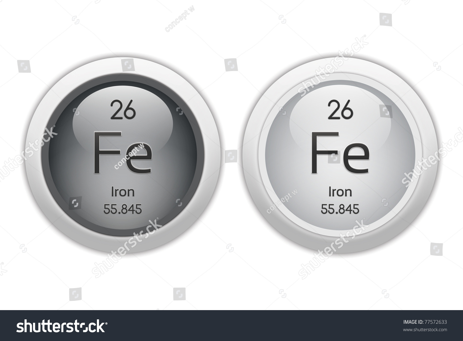 Element Two Web ... Iron Illustration Chemical Buttons Stock