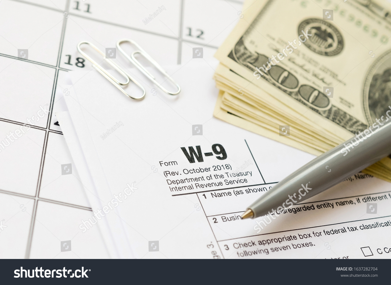 Irs Form W9 Request Taxpayer Identification Stock Photo (edit Now 