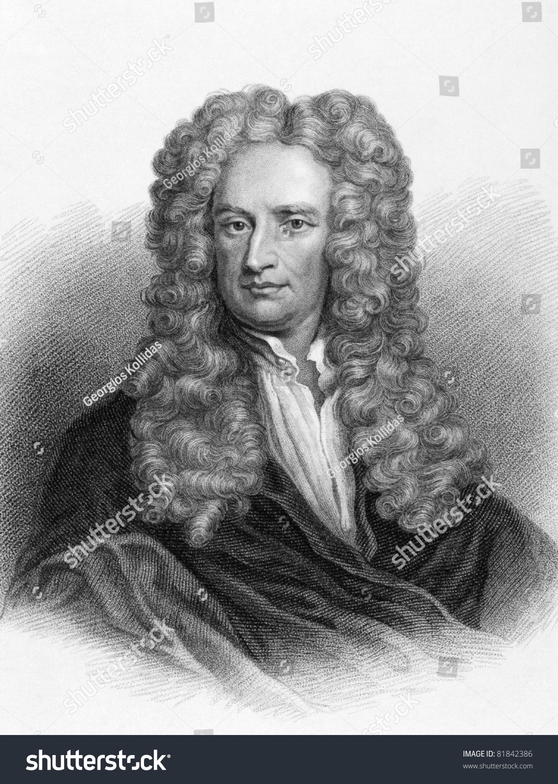 Isaac Newton 16431727 Engraved By Freeman Stock Photo 81842386 ...