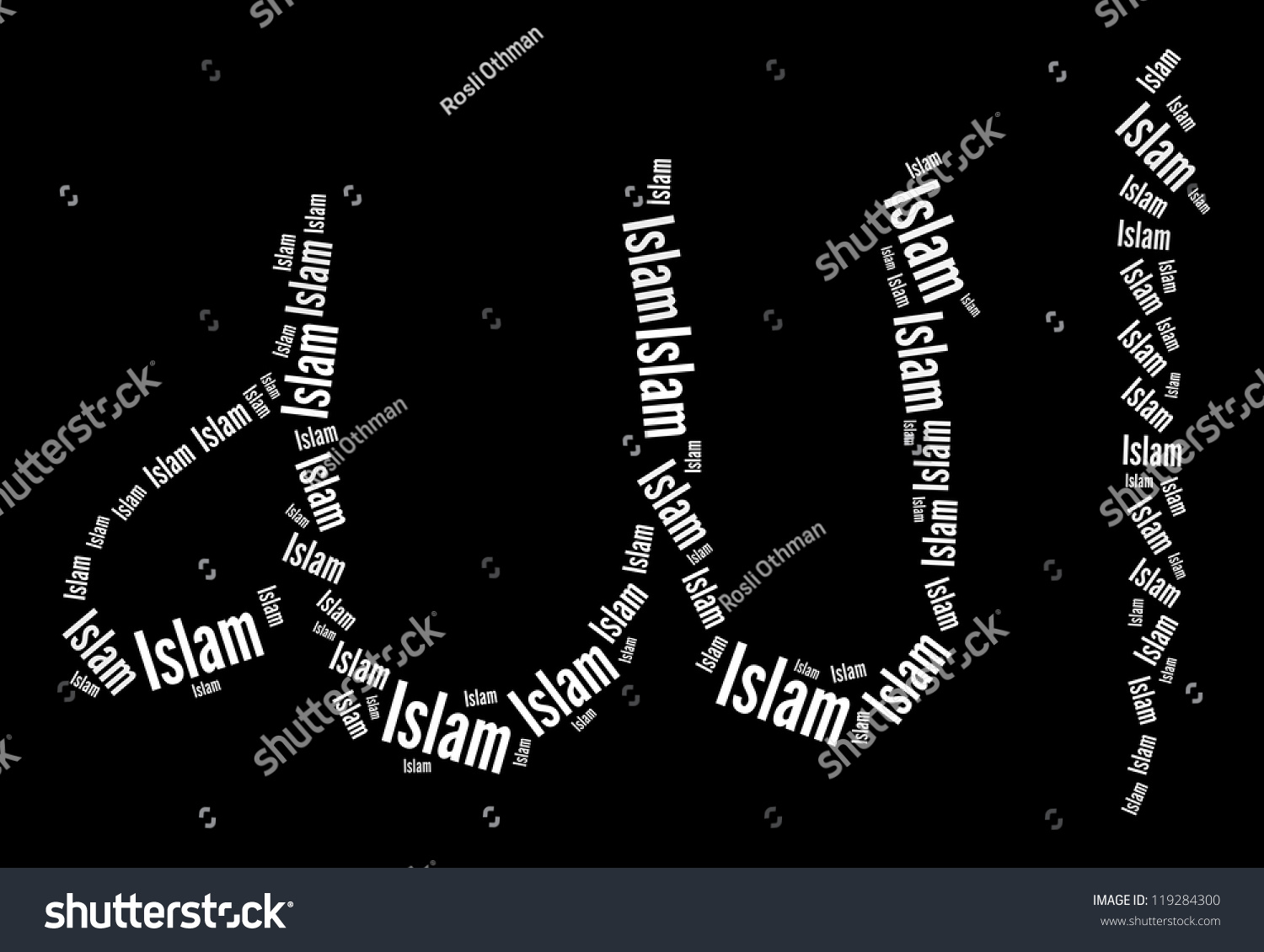 Islamic Calligraphy Infotext Words Arrangement Islam Stock Illustration ...