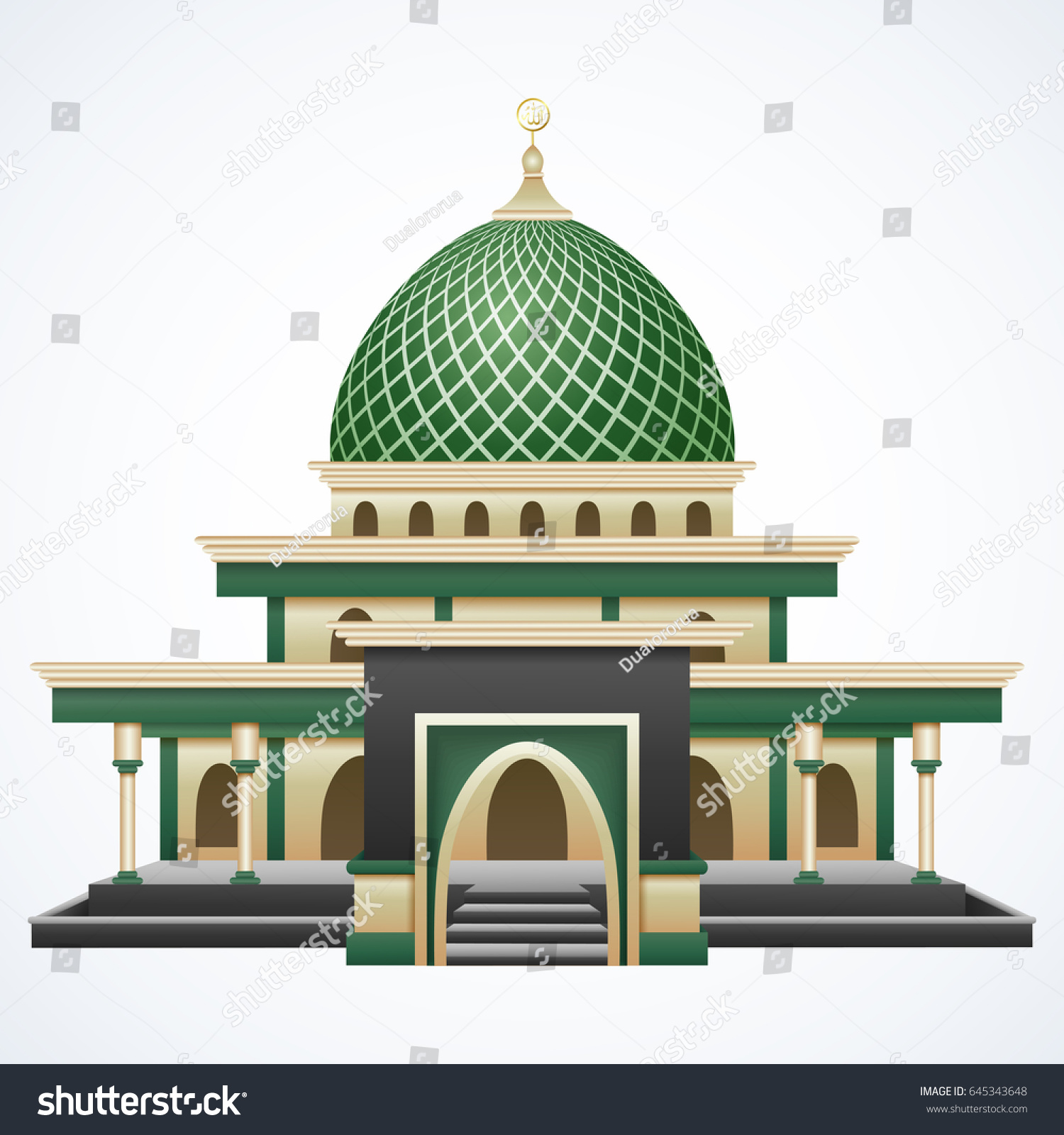 Masjid Background Hijau - Gambar Islami