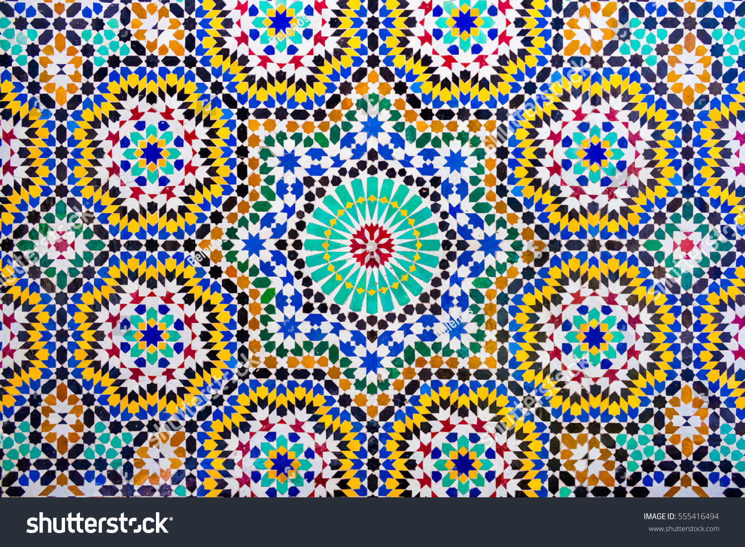 Islamic Pattern Mosaic Moroccan Style Tiled Stock Photo 555416494 ...