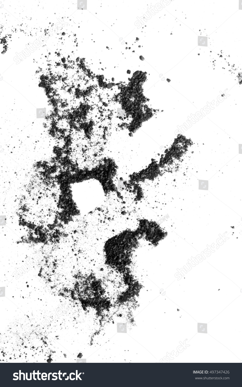 Isolated Black Powder On White Background Stock Photo 497347426