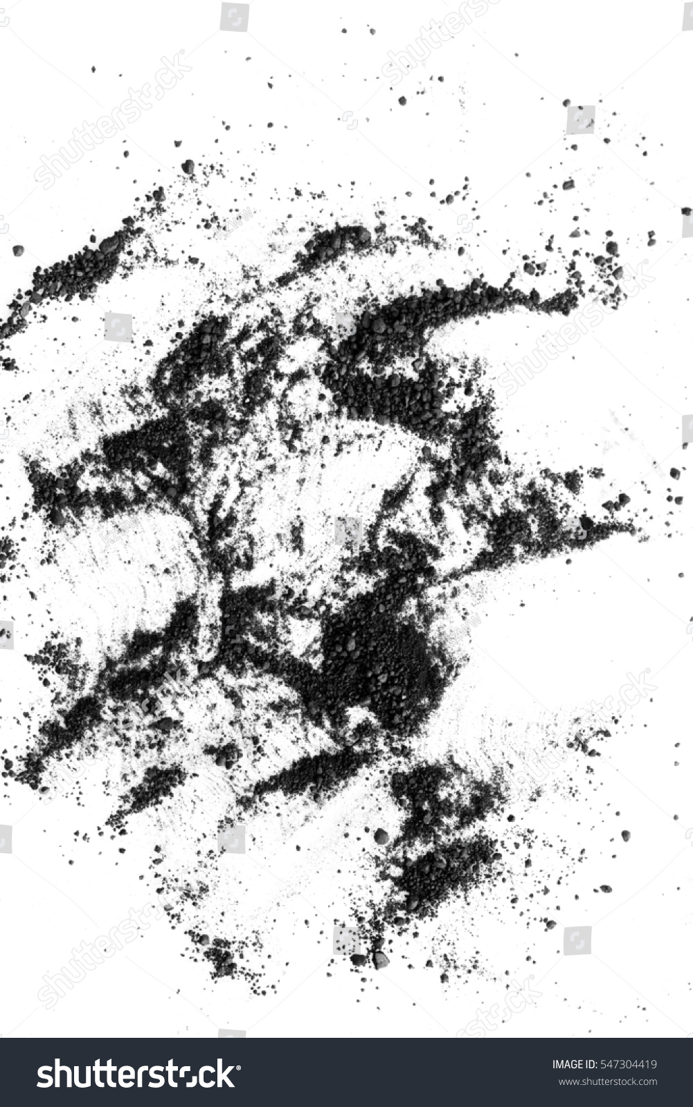 Isolated Black Powder On White Background Stock Photo 547304419