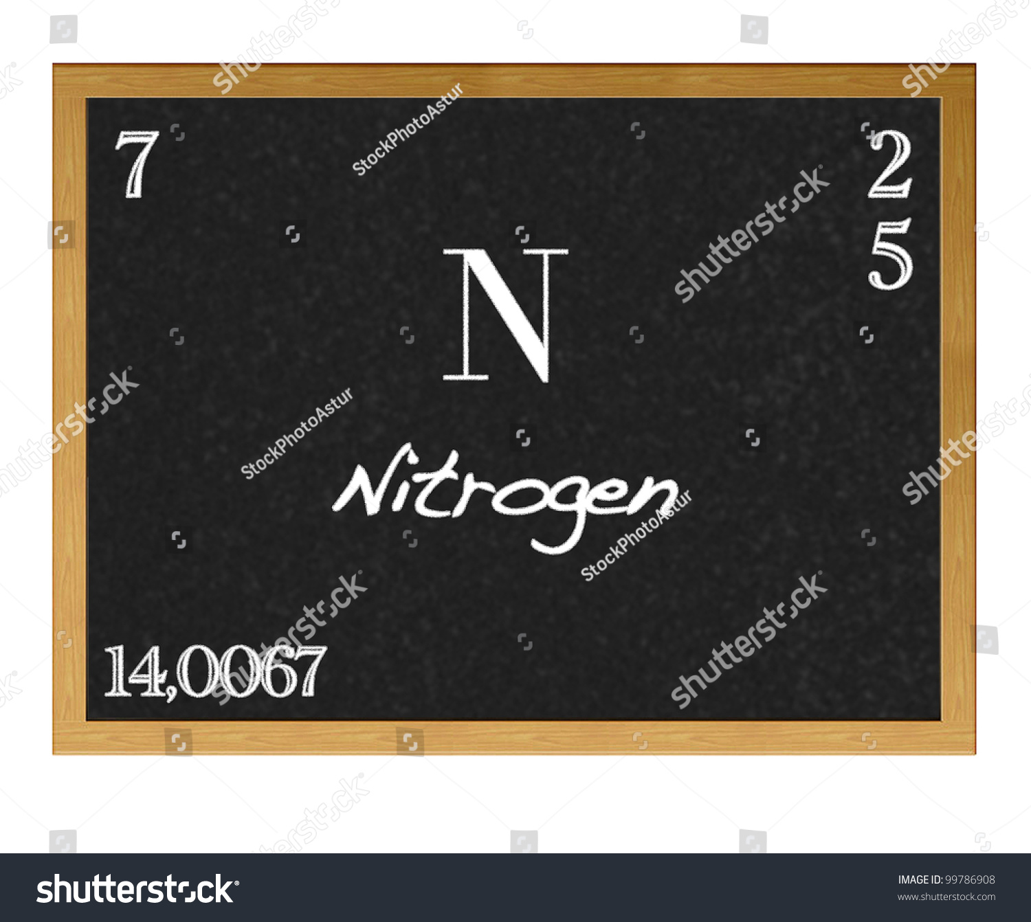 Isolated Blackboard With Periodic Table, Nitrogen. Stock Photo 99786908 ...