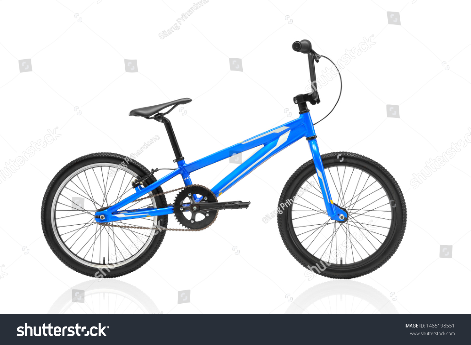 blue and white bmx bike