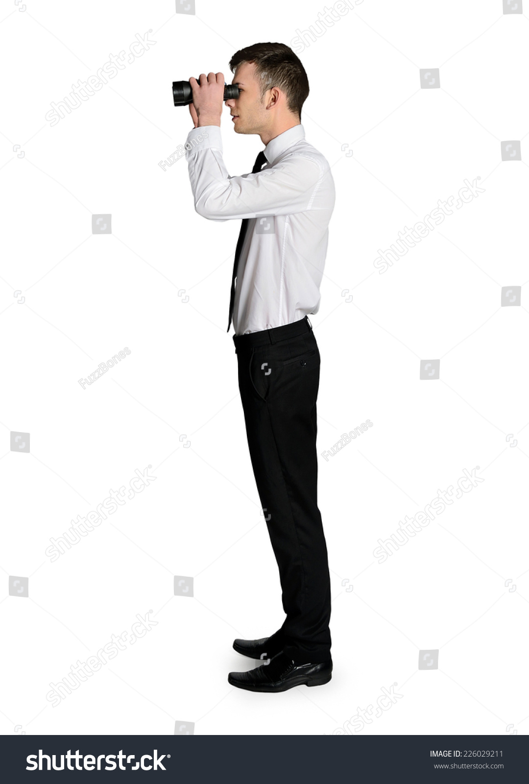 Isolated Business Man With Binoculars Stock Photo 226029211 : Shutterstock