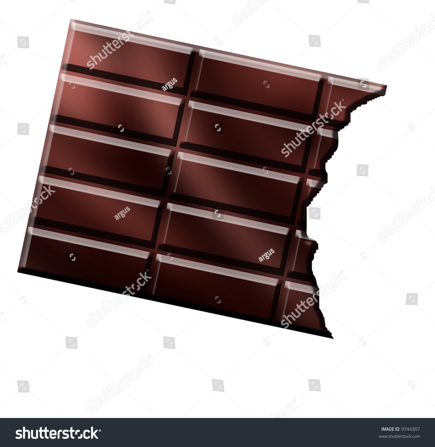 Isolated Chocolate Bar Bitemark Stock Illustration 9744307