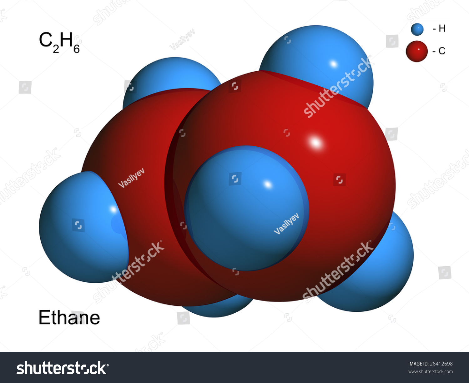 Isolated 3d Model Molecule Ethane On Stock Illustration 26412698 ...