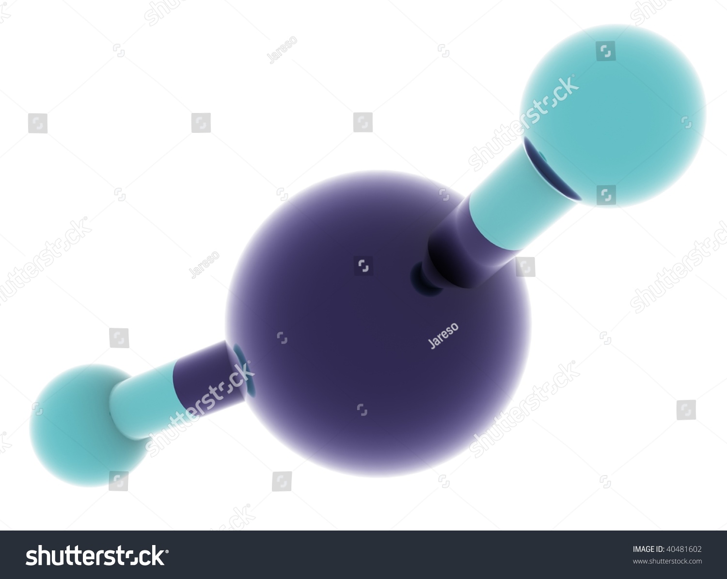 Isolated 3d Model Water H2o Molecule Stock Illustration 40481602 ...