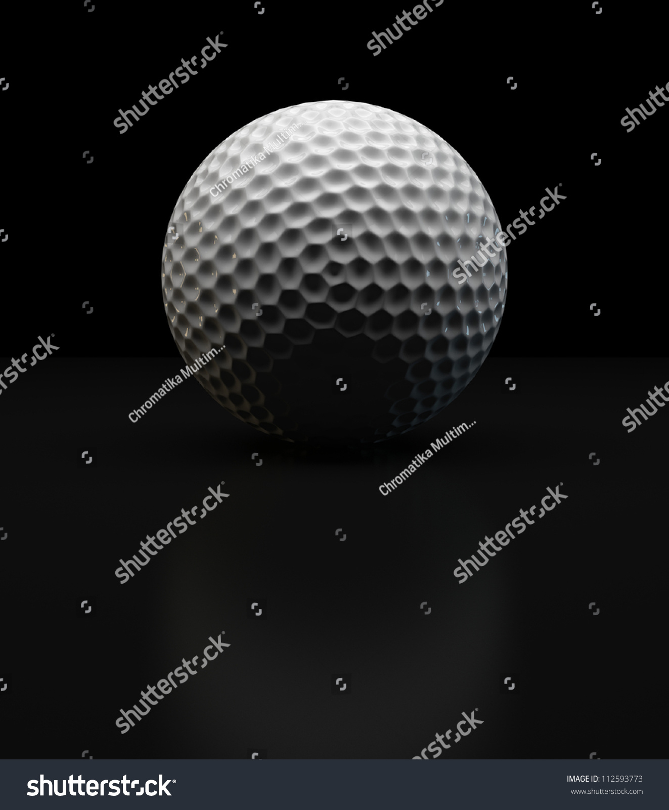 Isolated Golf Ball On Dark Background Stock Illustration 112593773 ...