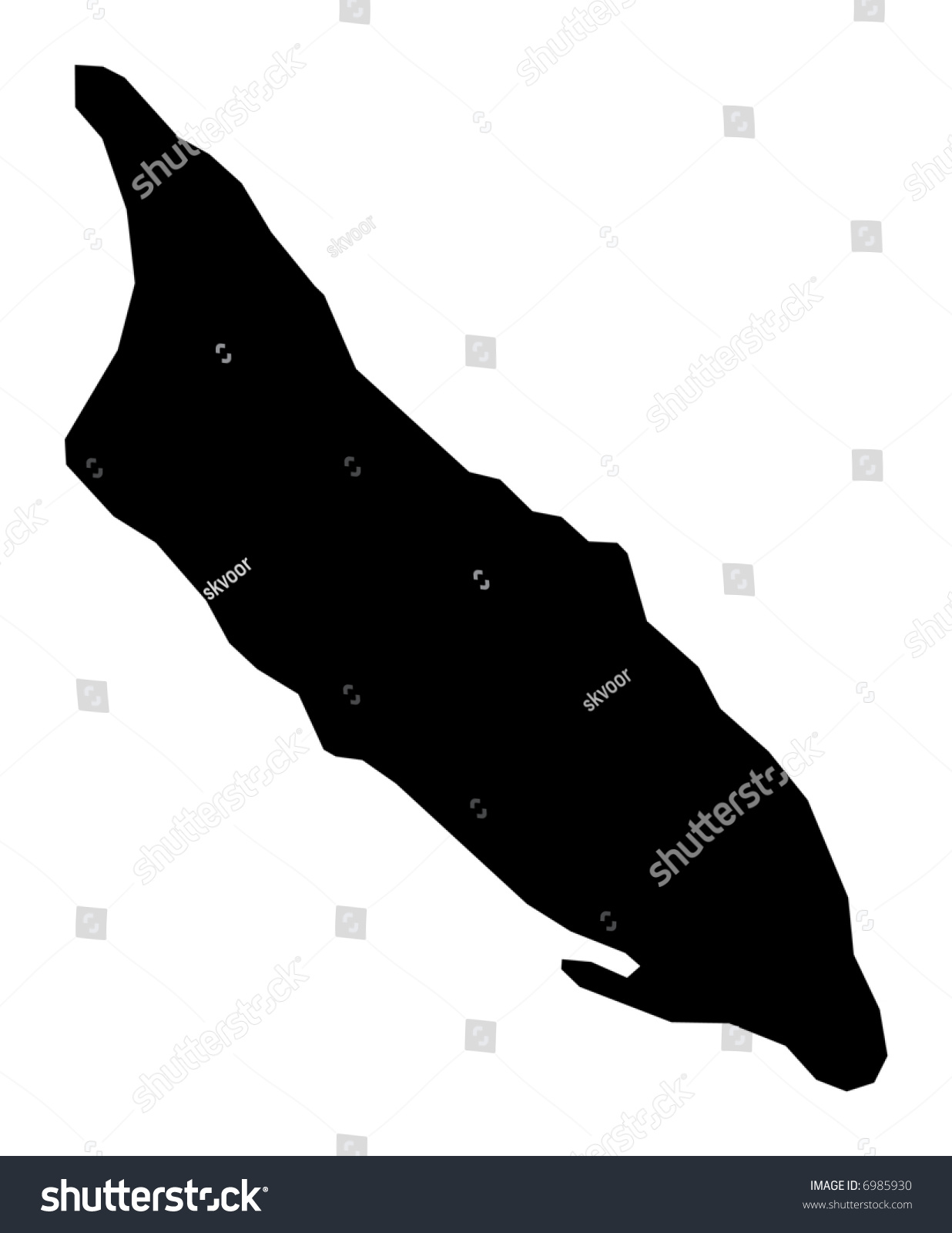 Isolated Map Of Aruba, Black And White. Mercator Projection. Stock ...