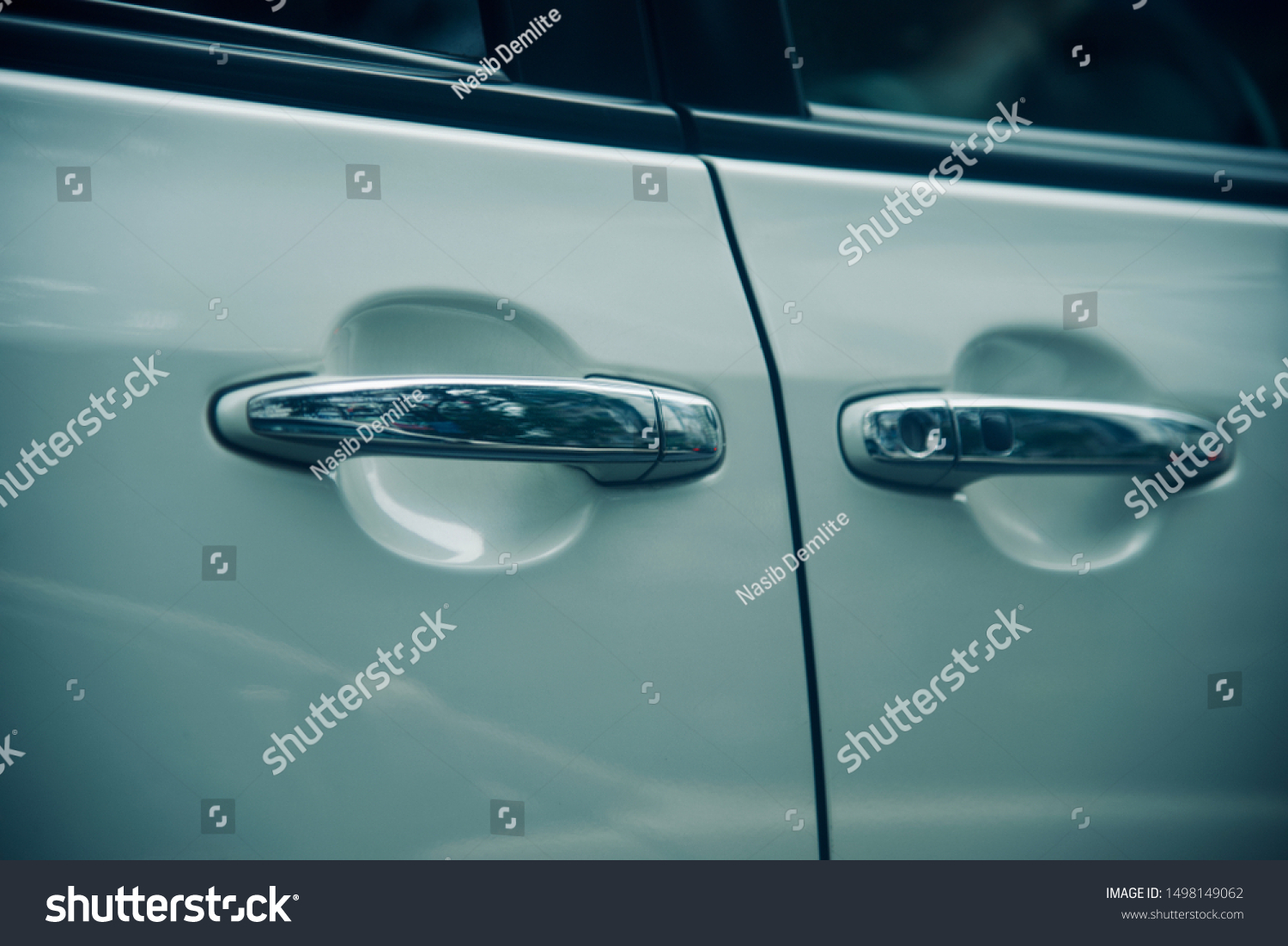 Isolated Metallic Door Knobs Car Unique Stock Photo Edit