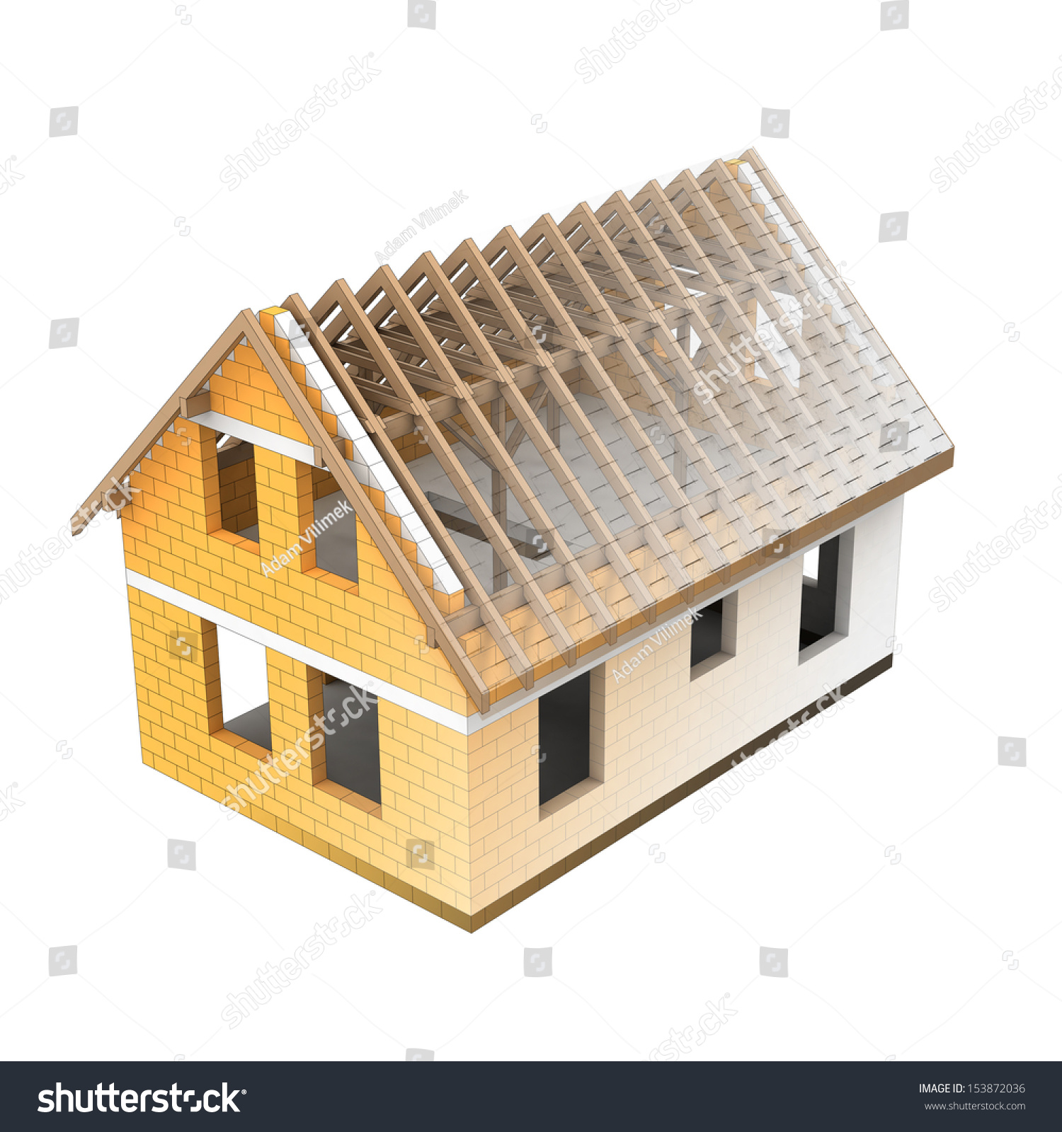 Isolated New House Construction Design Blend Stock Illustration