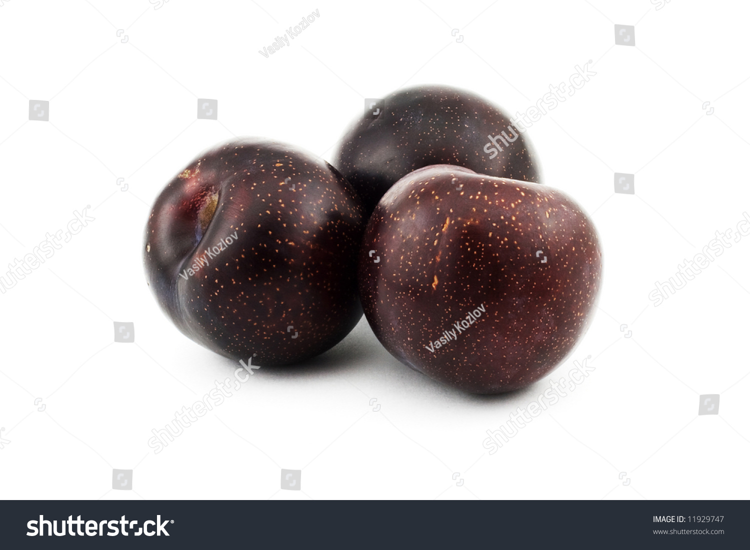 Isolated Photo Of Three Fresh Big Plums - 11929747 : Shutterstock