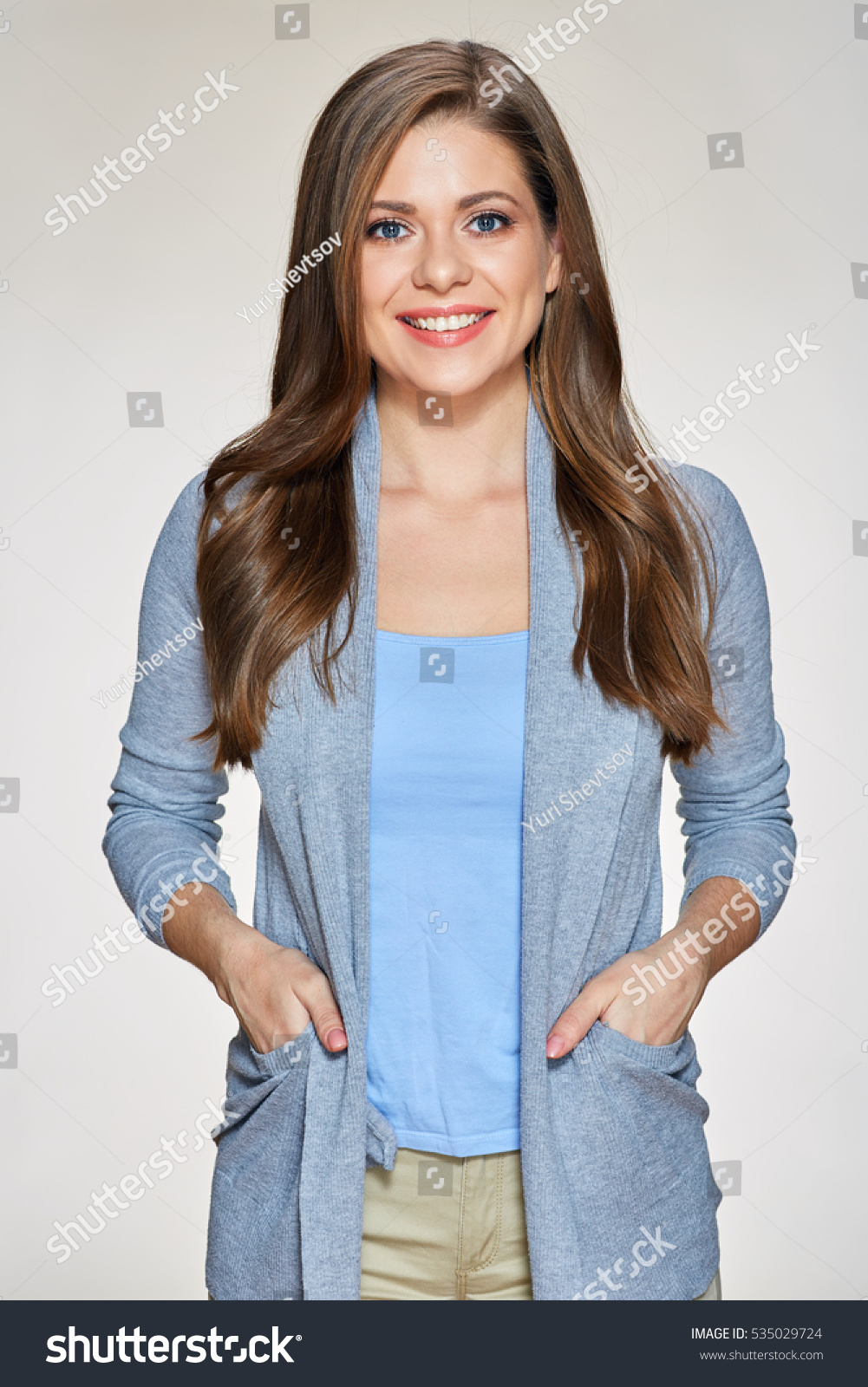 Isolated Portrait Young Smiling Casual Dressed Stock Photo (Edit Now ...