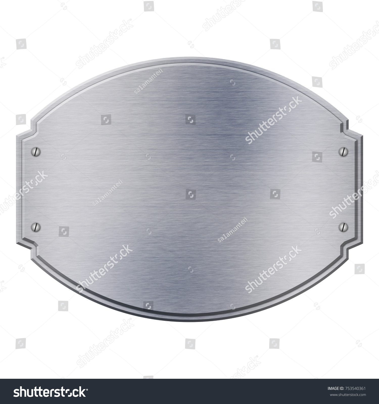 Isolated Shiny Steel Metal Plate Rivets Stock Illustration 753540361