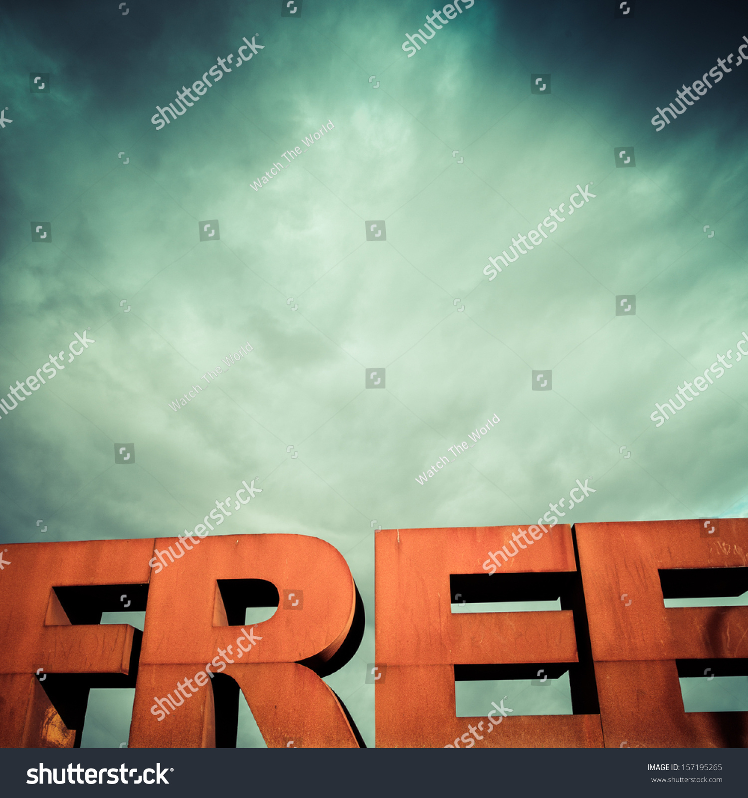 isolated-single-word-free-volumetric-letters-stock-photo-157195265