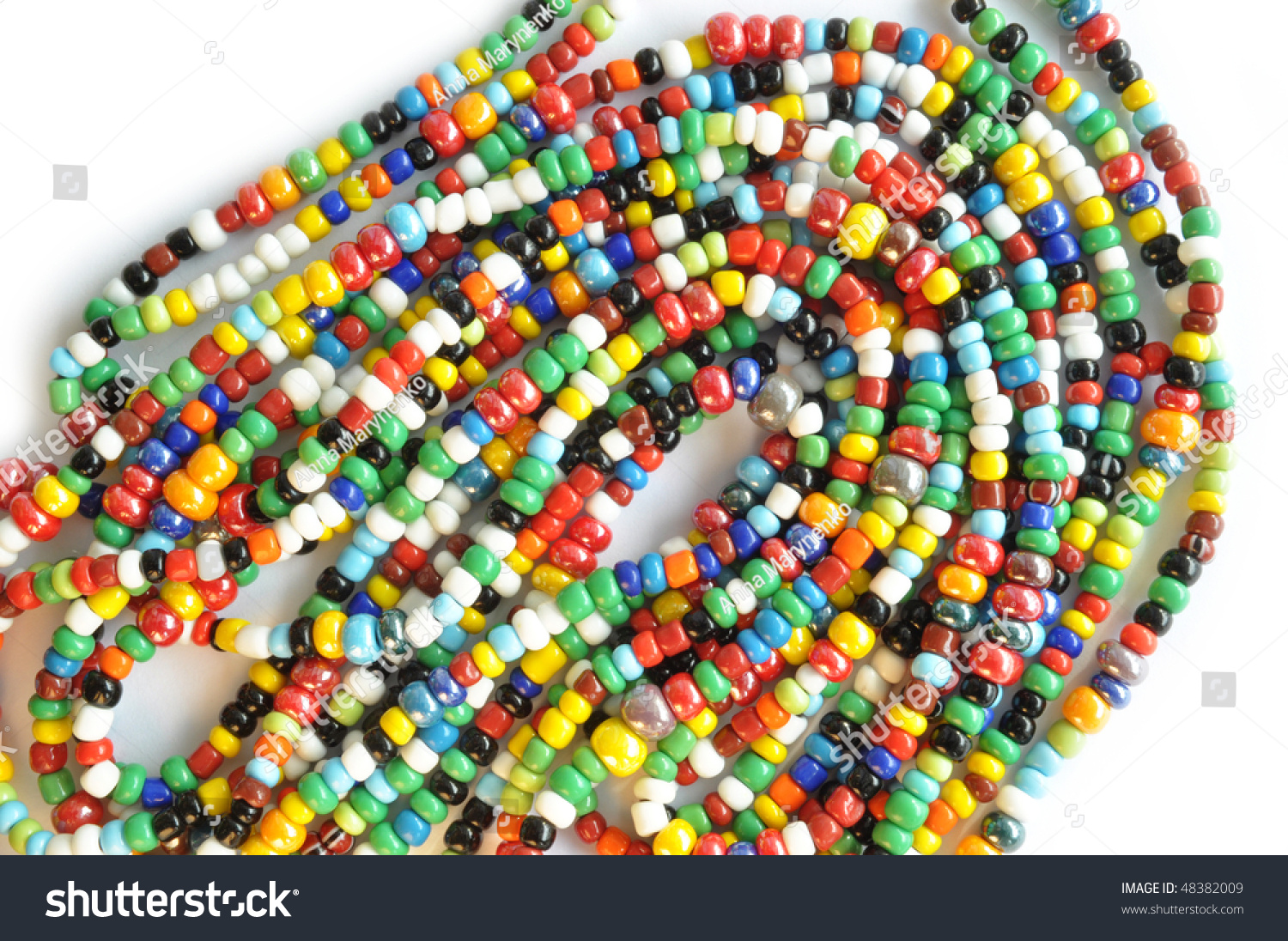 Isolated String Of Beads Different Colors Stock Photo 48382009 ...