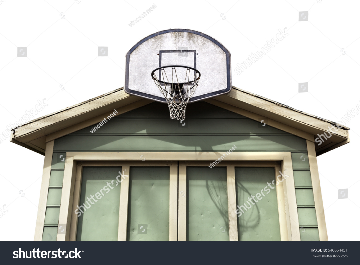 Isolated Weathered Basket Ball Backboard Hoop Stock Photo Edit