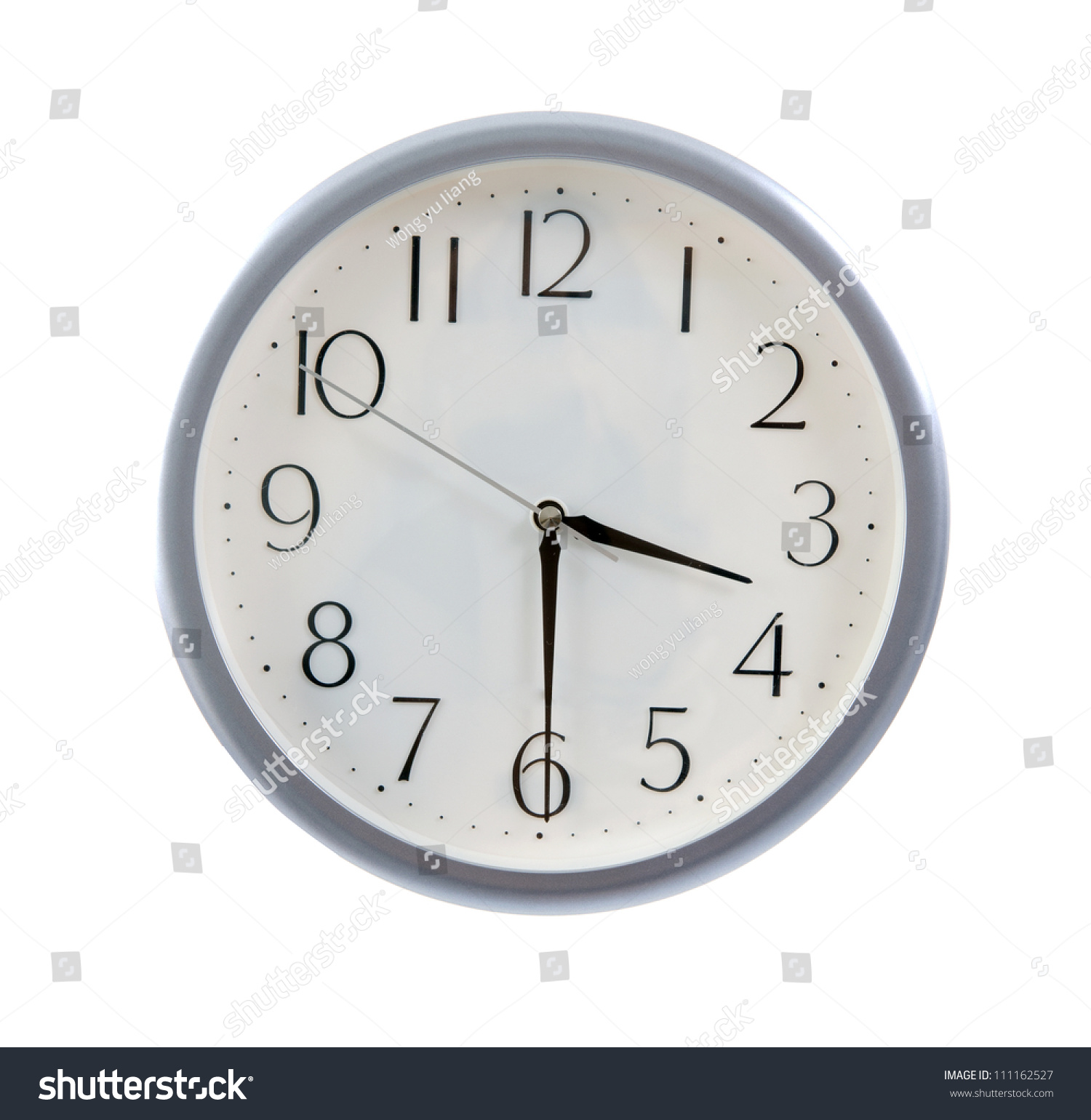 Isolated White Clock At 3.30pm , Tea Time Stock Photo 111162527 ...