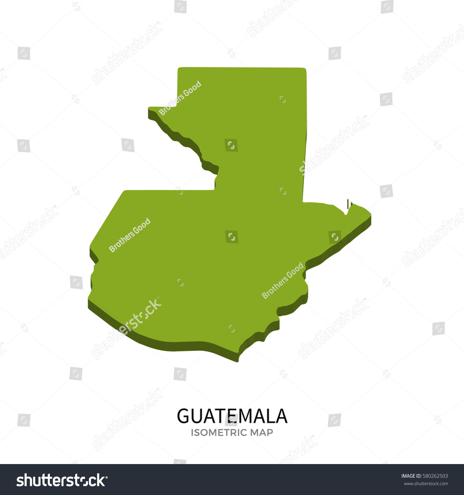 Isometric Map Guatemala Detailed Illustration Isolated Stock ...